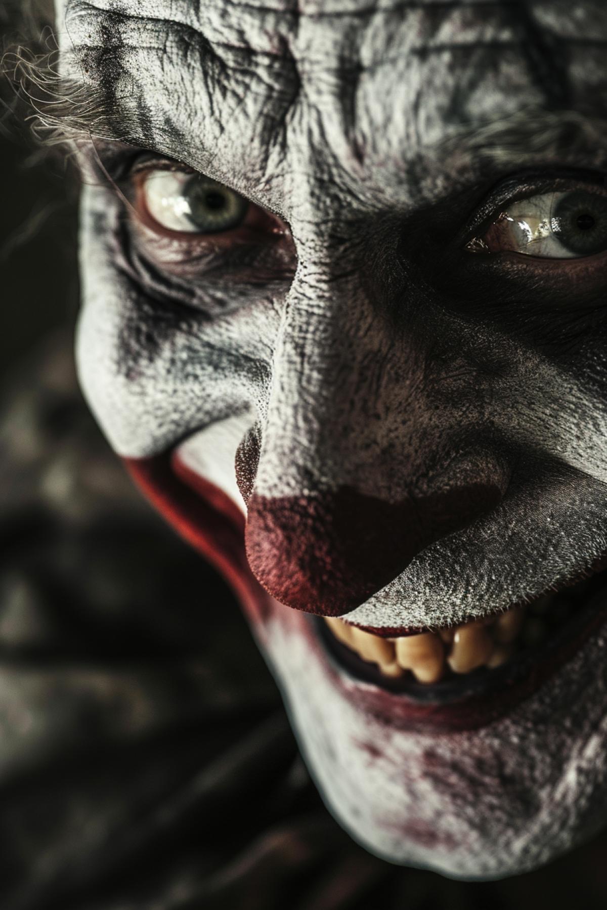 Close-up portrait of Guinplen the man who laughs