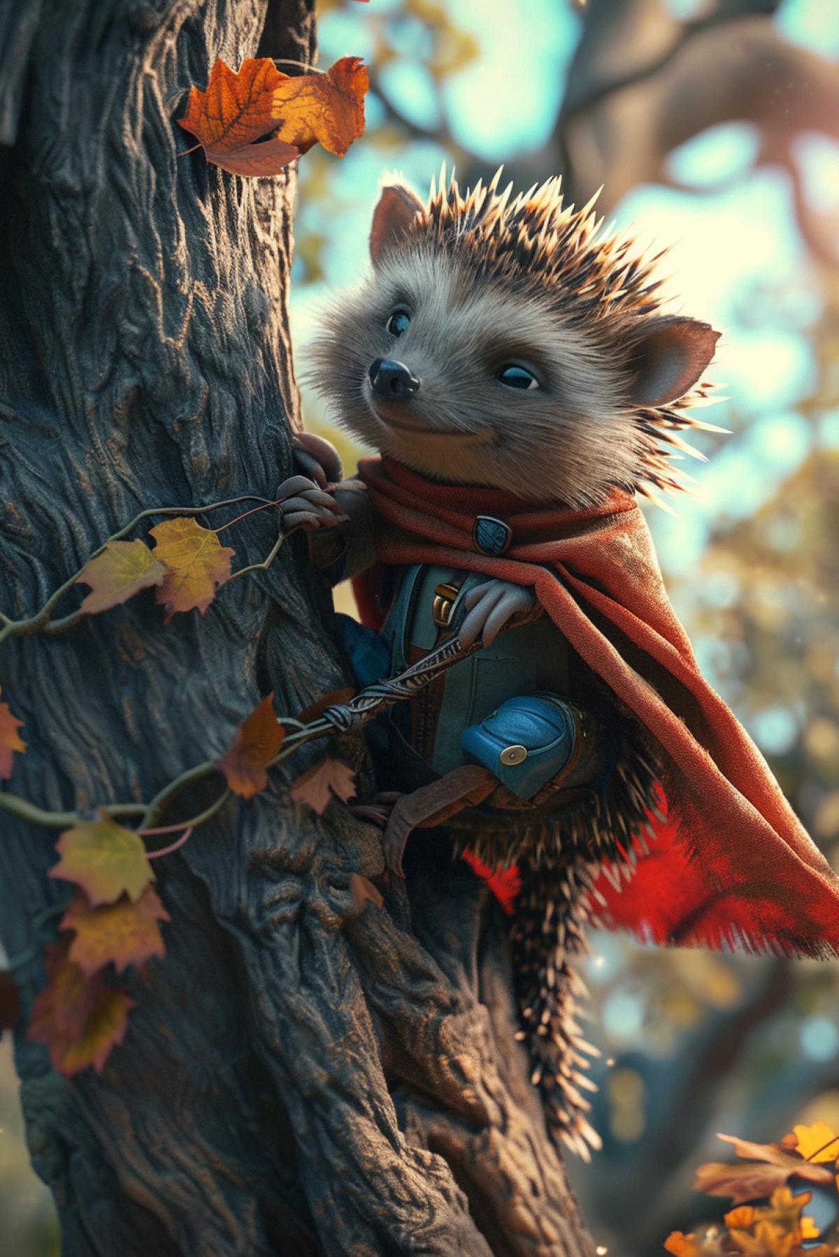Superhero man hedgehog tree pixar