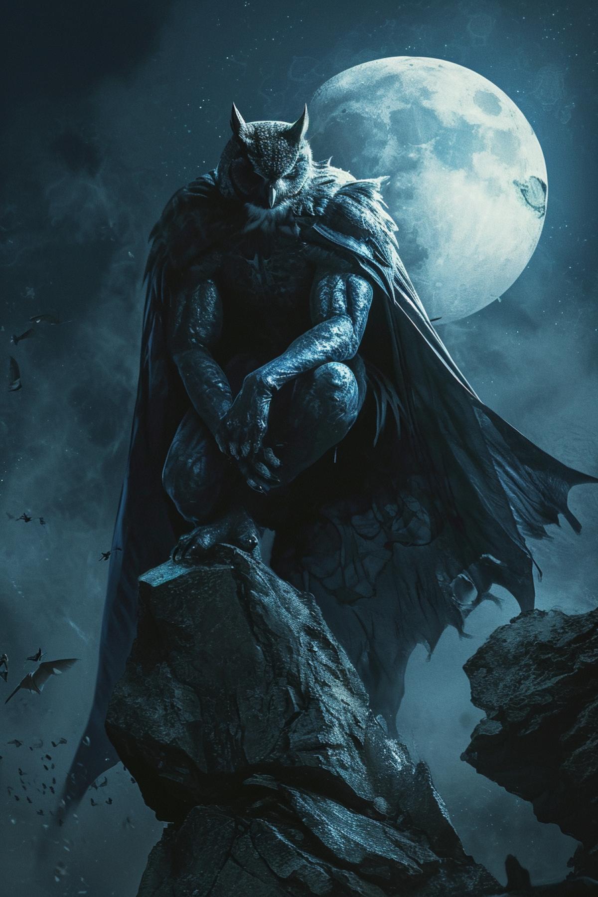 Night superhero man owl cat man pixar