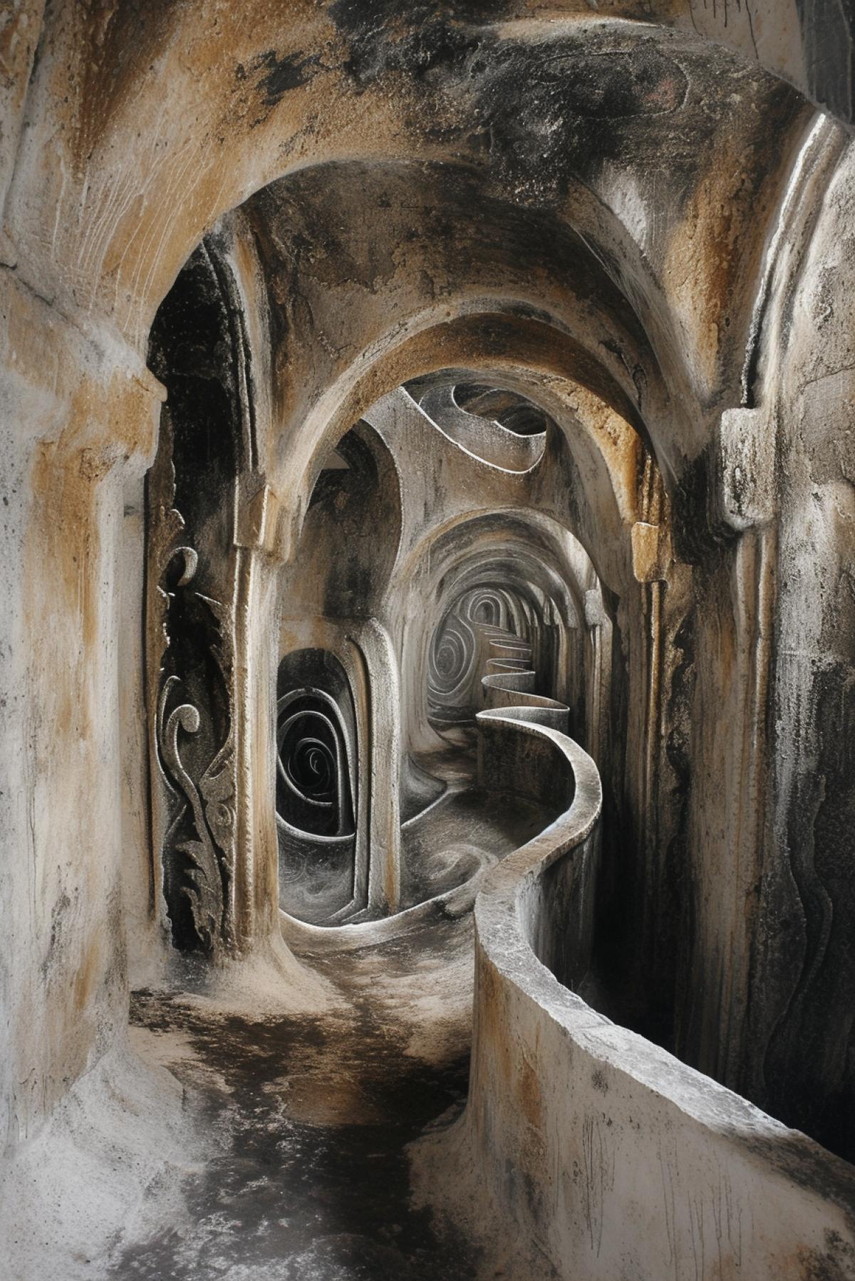 unusual Labyrinth, space Labyrinth, parallel dimension, time distortion, gothic style