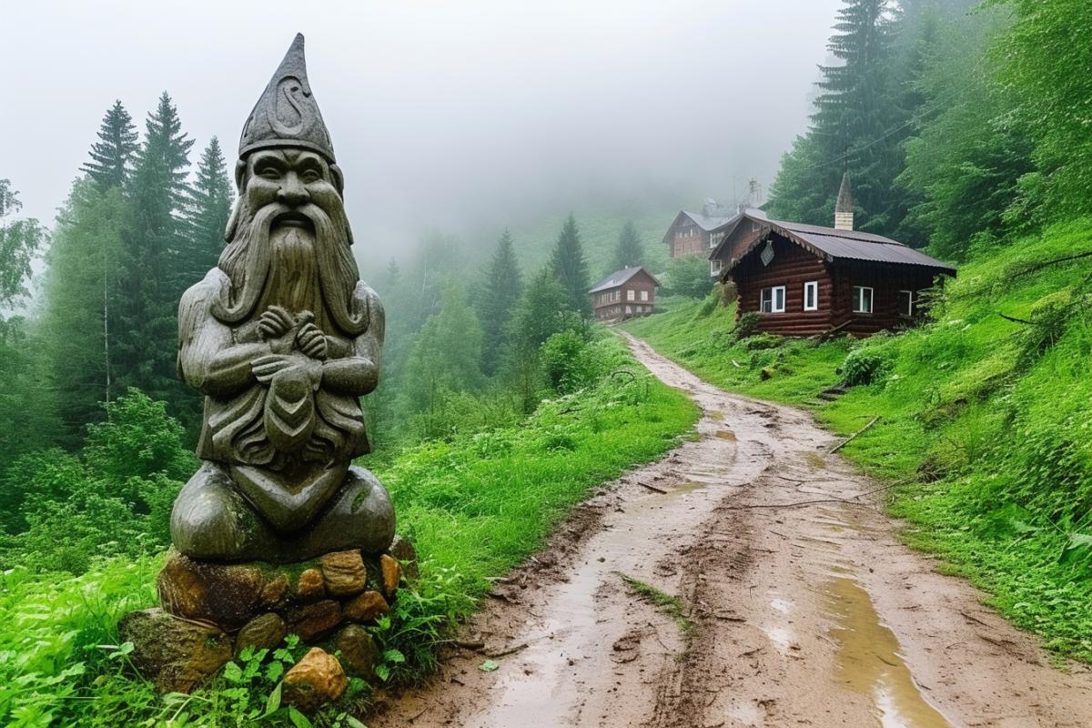 Picturesque Karelian village, Russian village