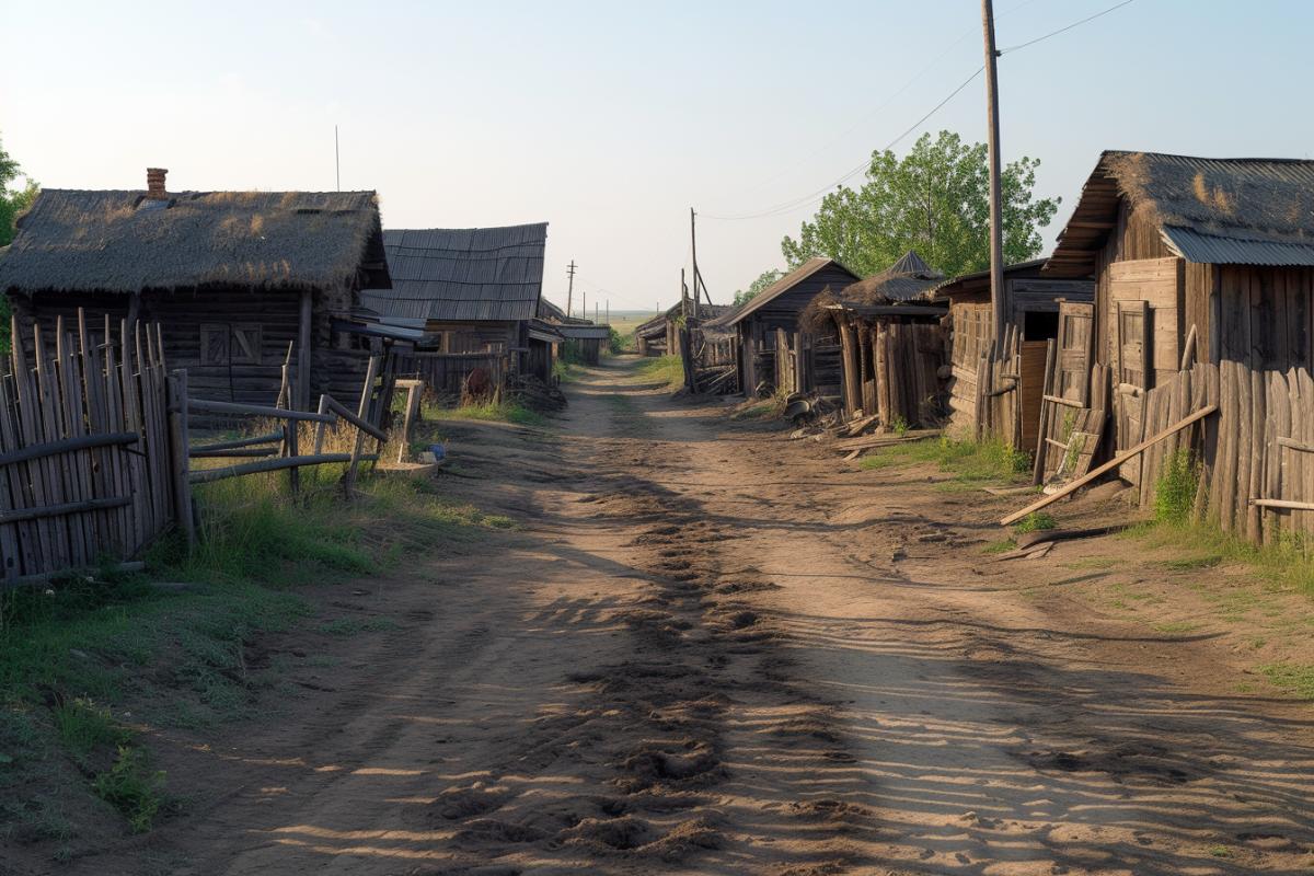 Picturesque Karelian village, Russian village