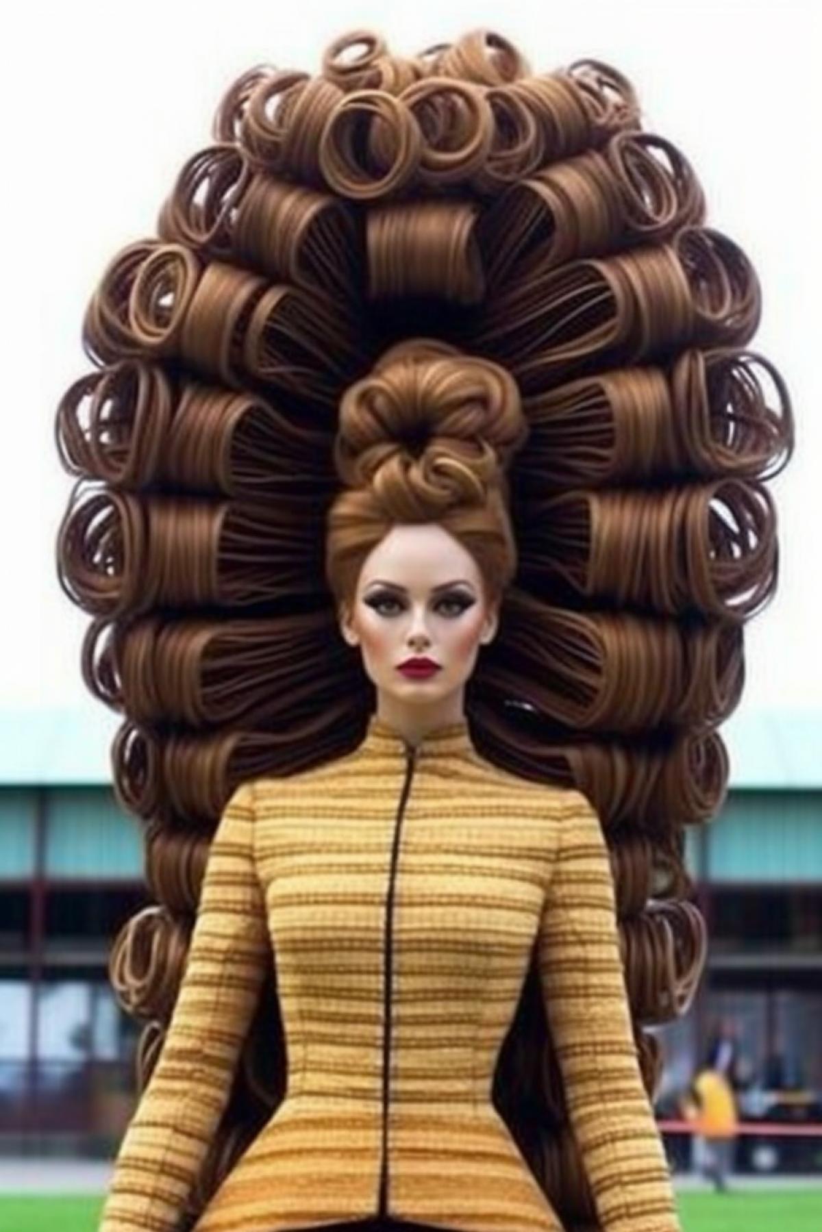 incredible hairstyle in the form of a magic tome