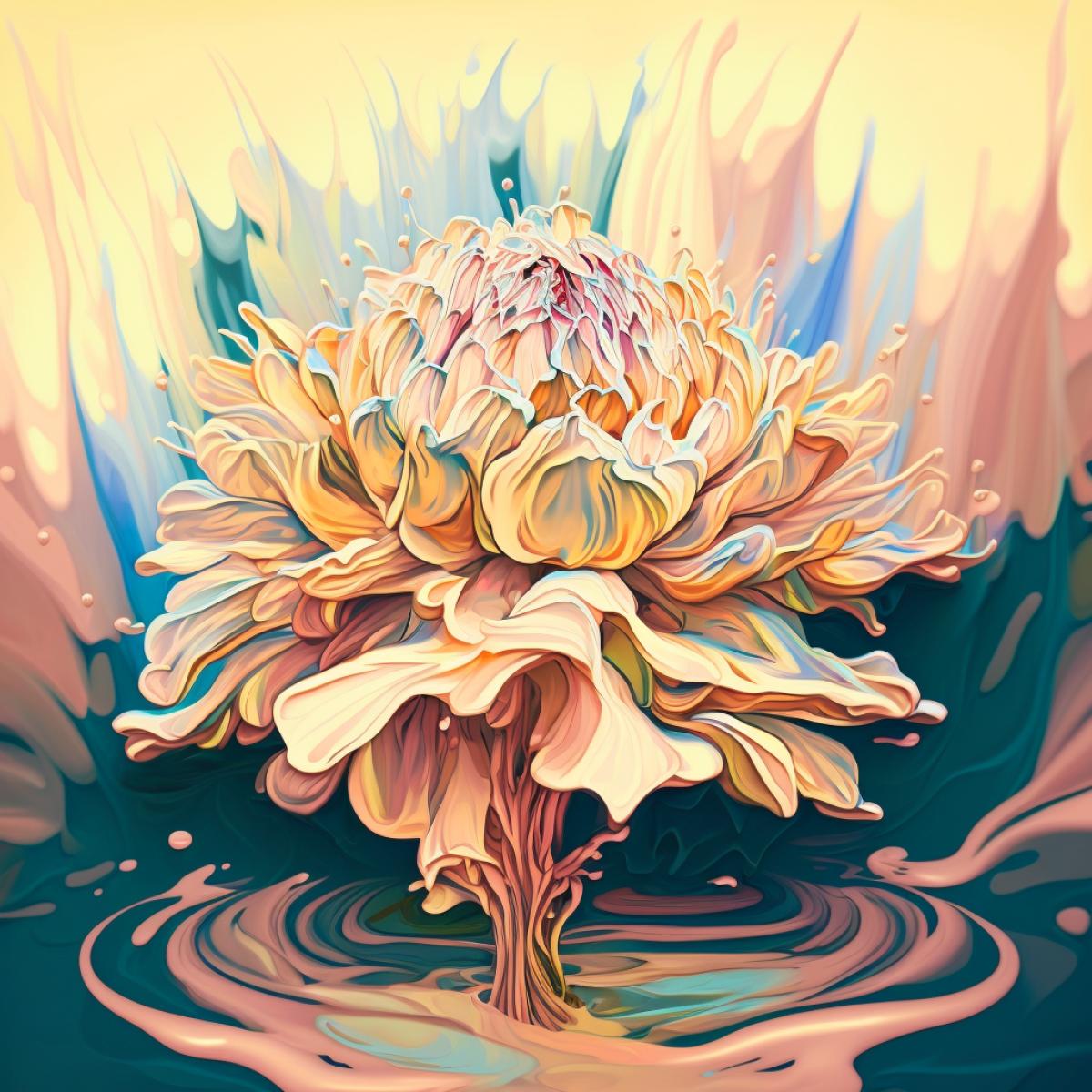 Flower fair, fluid art style