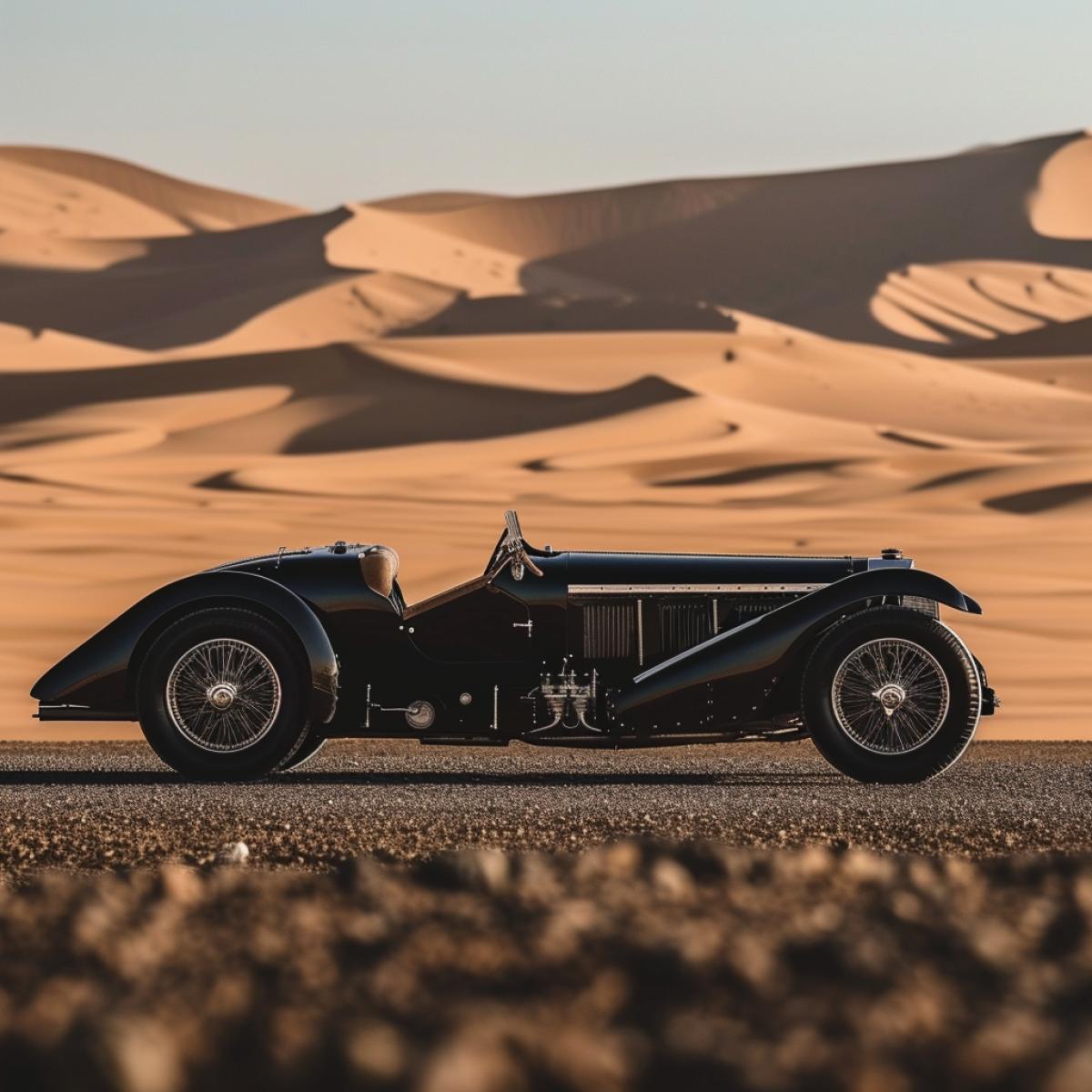 Bugatti Type 41 Royale, against a desert background