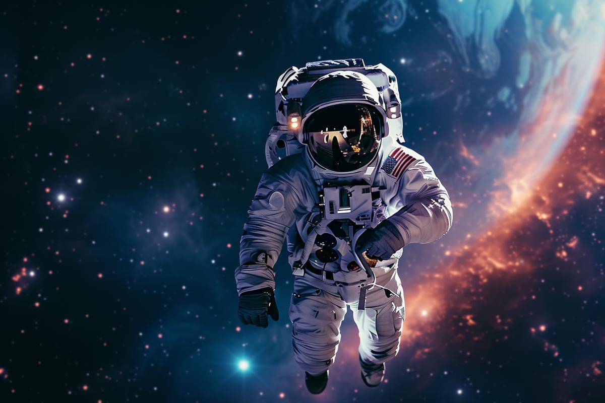 astronaut in outer space, infinity of the universe