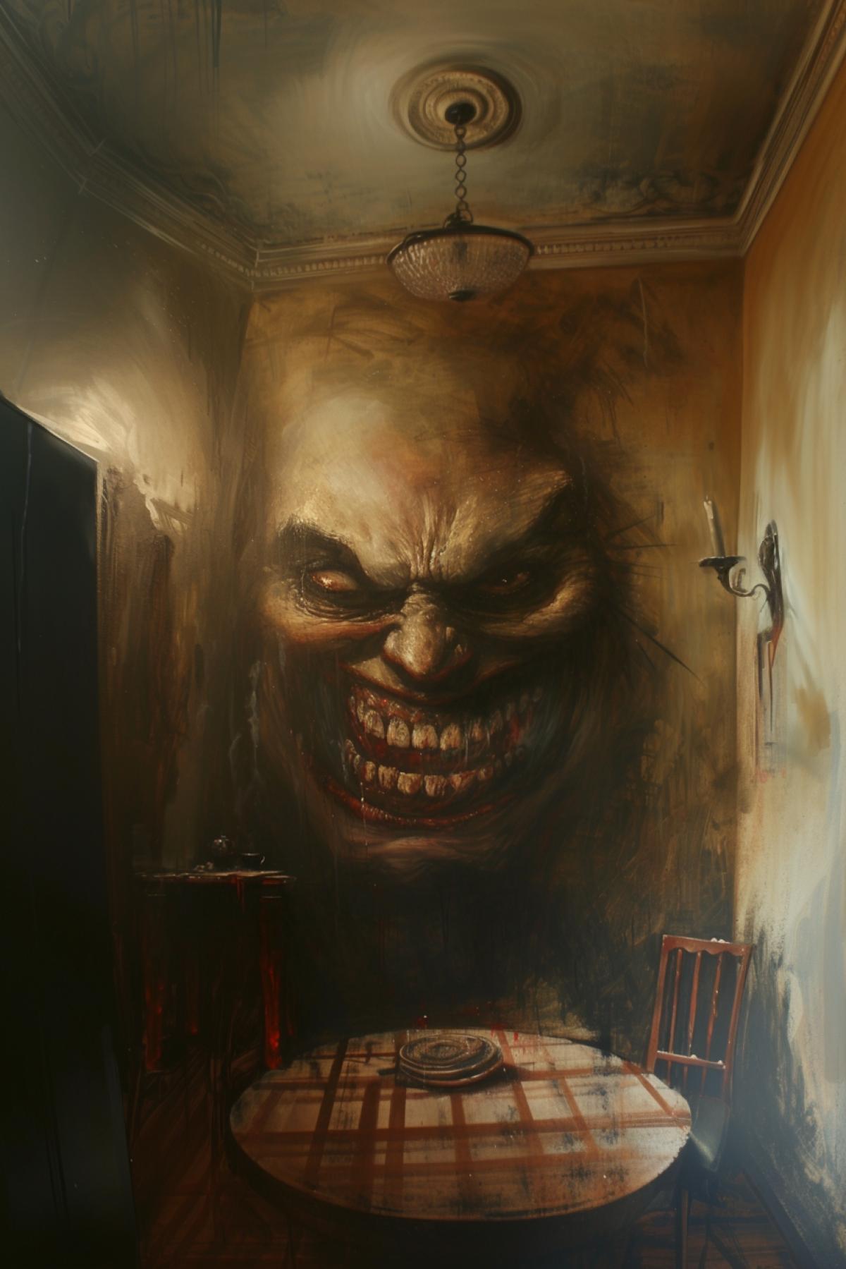 room of anger, despair and fear, evil grin