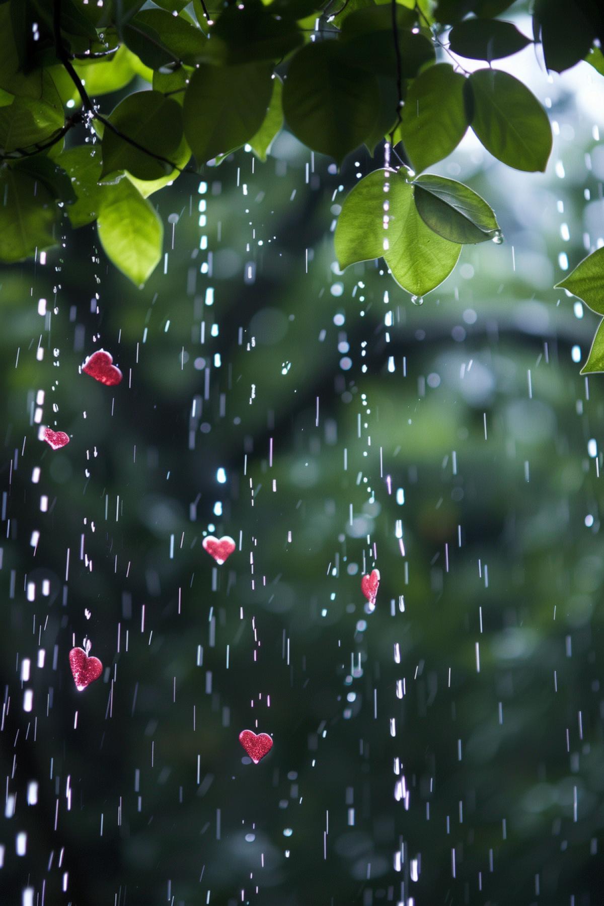 Precipitation in the form of hearts