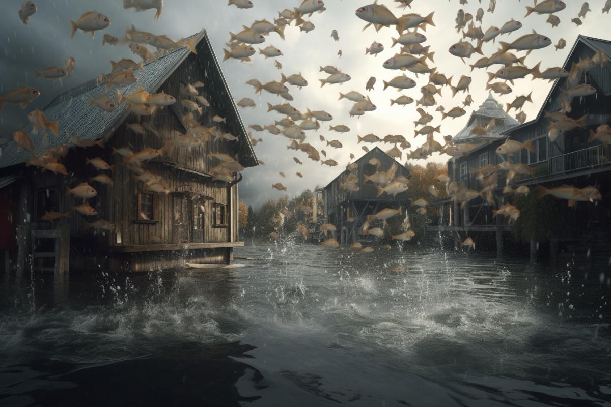 Fish falls from the sky, fish rain