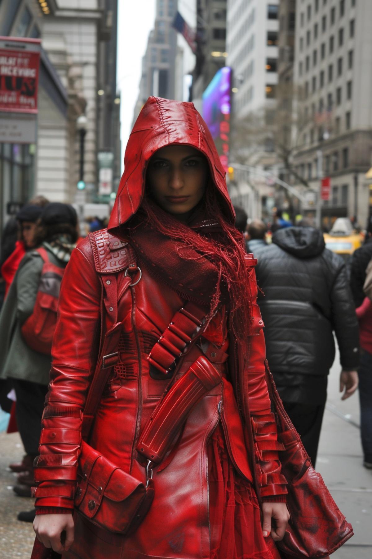 Red riding hood armed and dangerous robbering bank in Manhattan