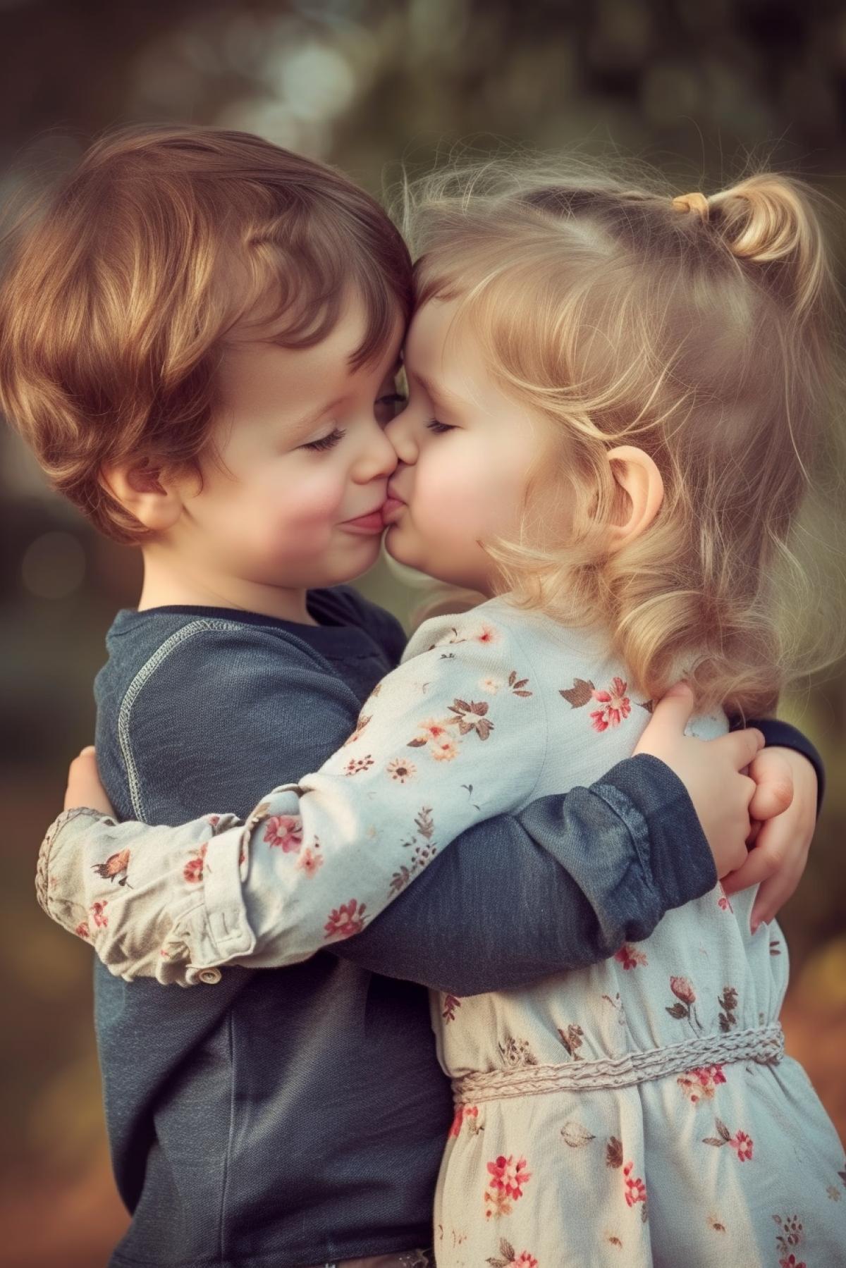 cute children in love, boy and girl