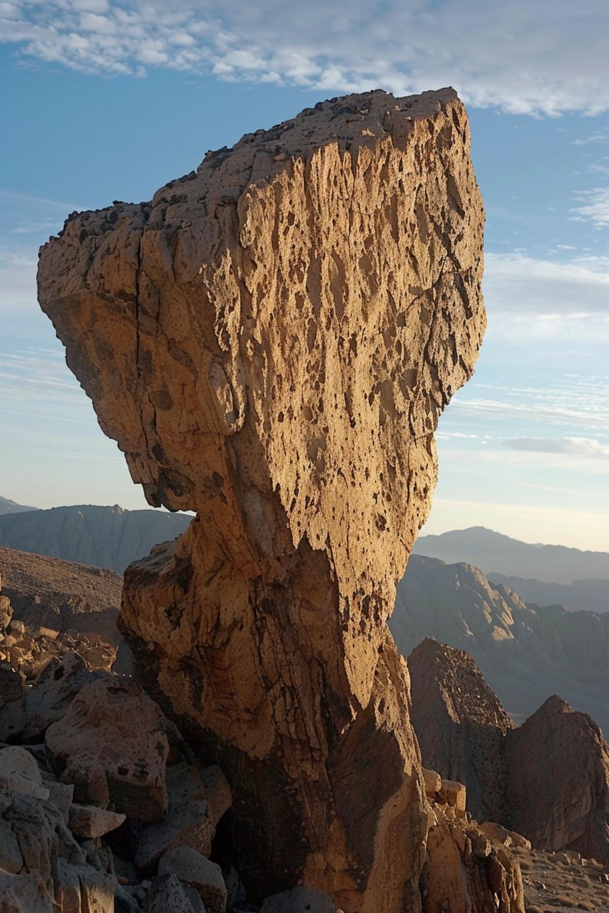 Swinging rock in Mohave detailed photo