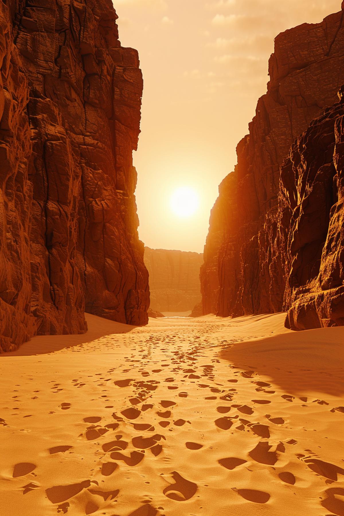 picturesque canyon on another planet, cinematic lighting