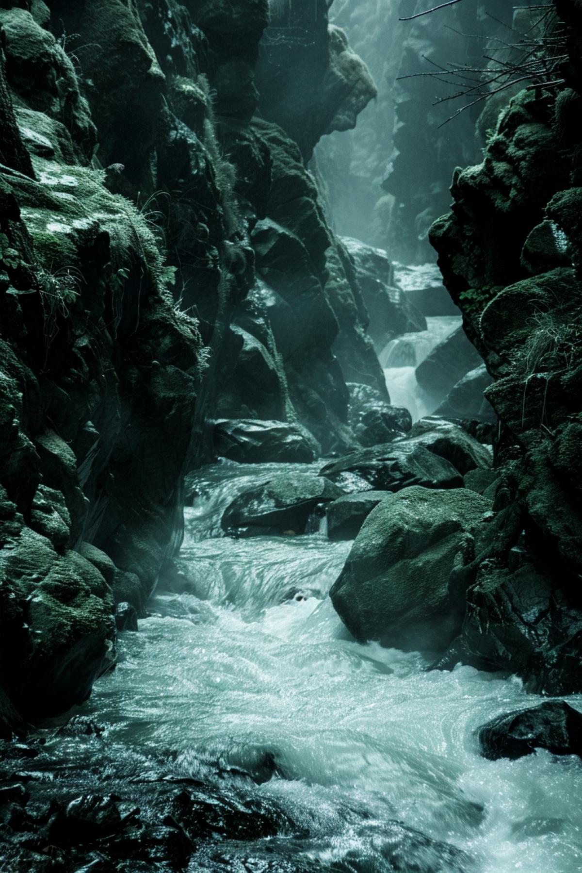 picturesque canyon on another planet, cinematic lighting