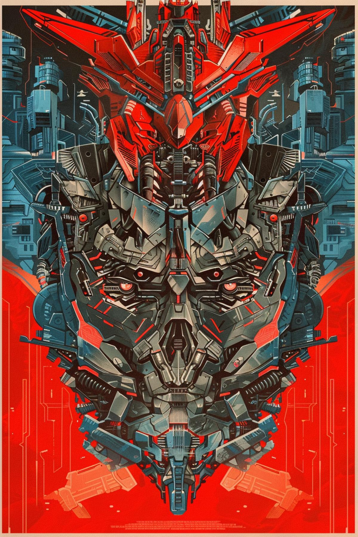 A poster for the movie Transformers by the M.C. Escher.