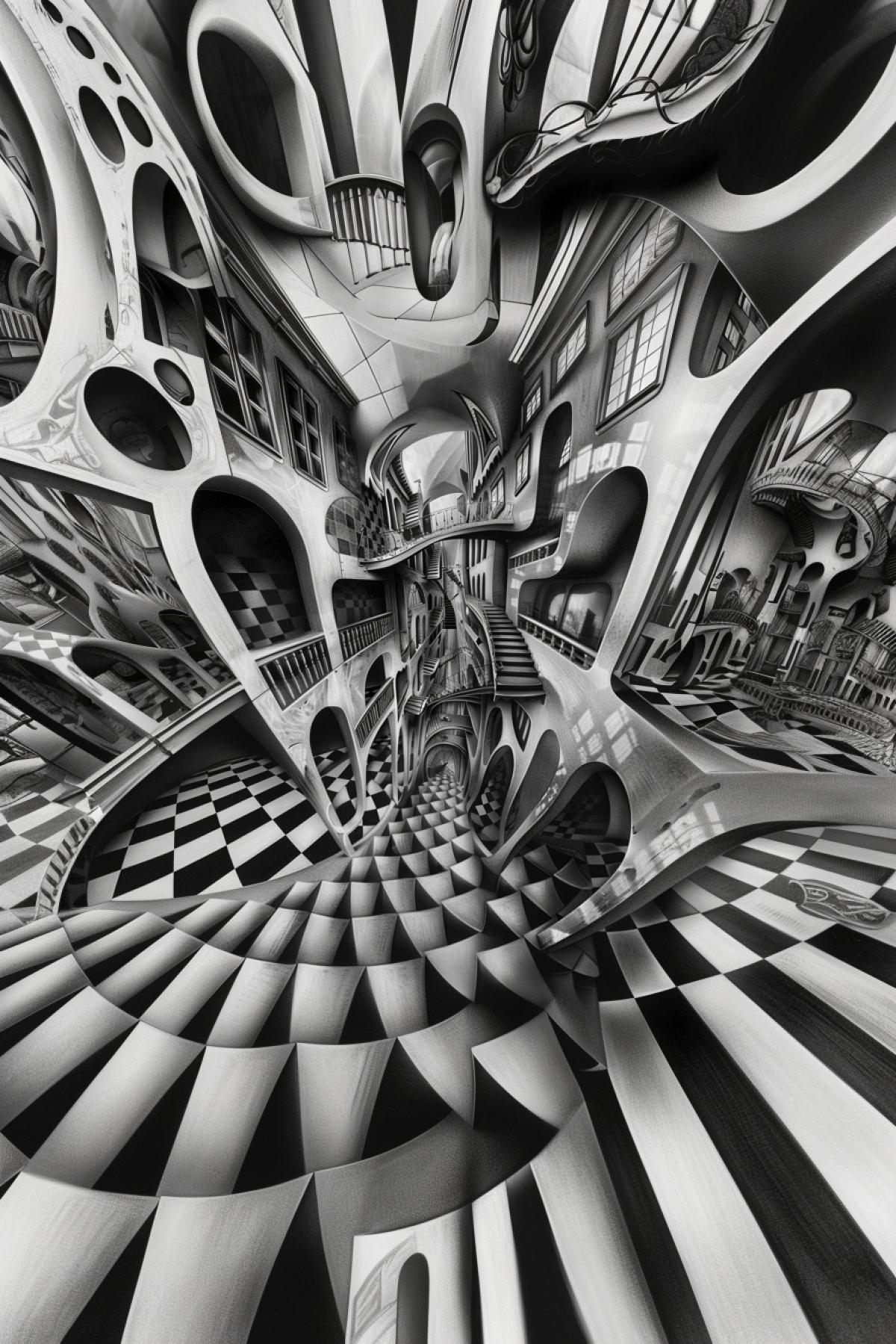 Madness In the style of M.K. Escher