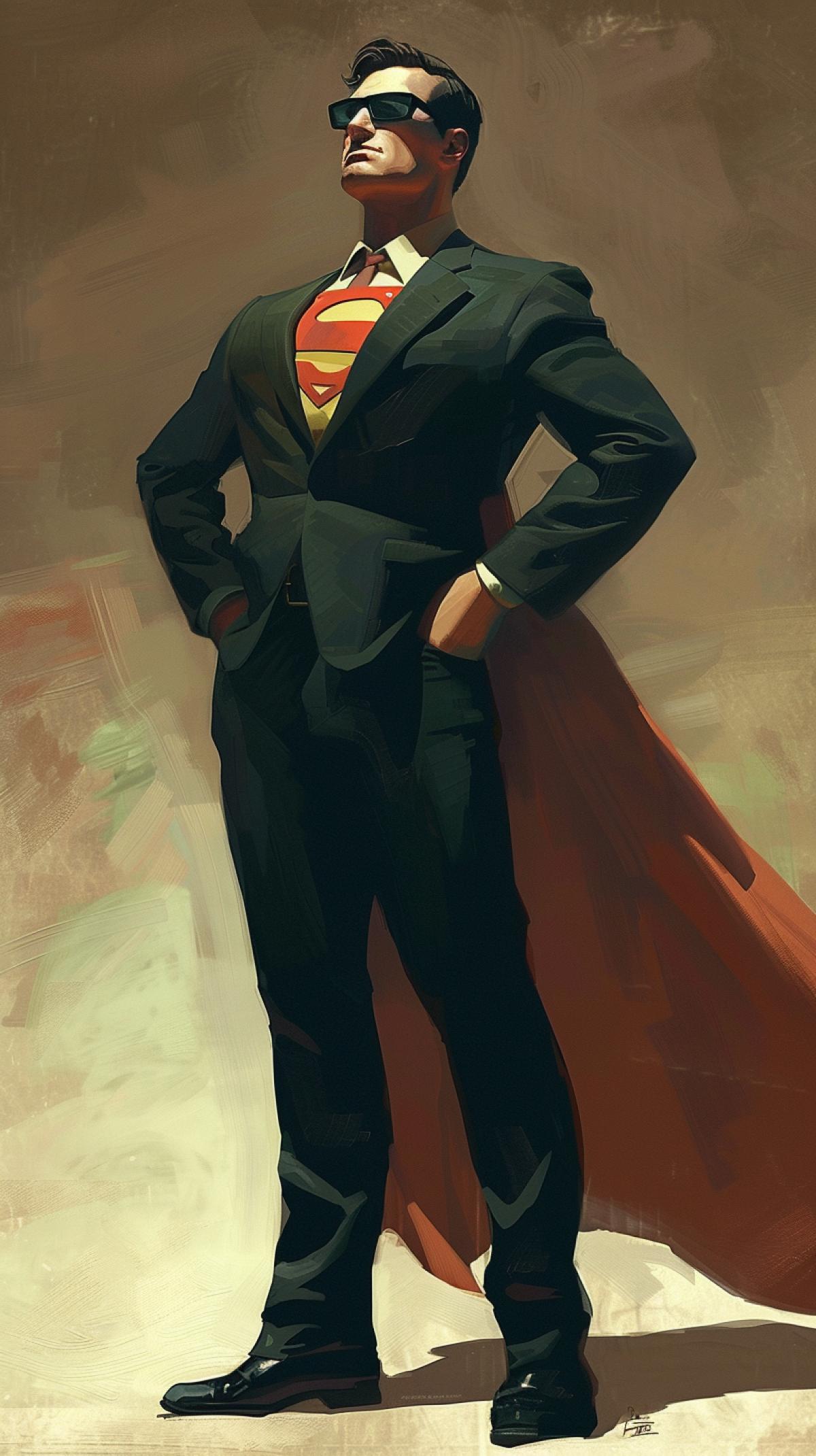 super business man in style of David Gibbons