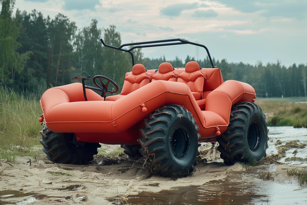 Inflatable all-terrain vehicle in Balenciaga style