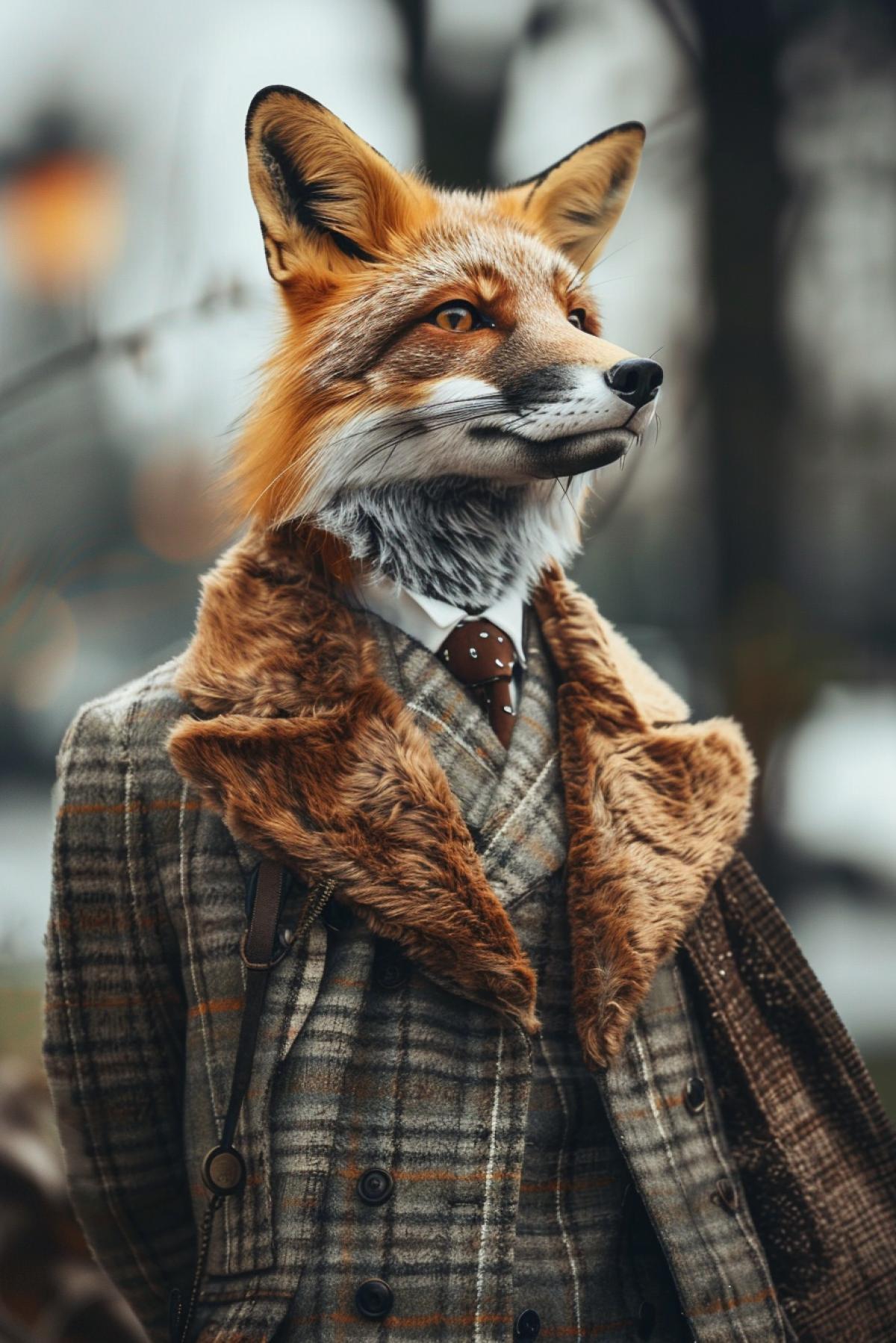 Anthropomorphic fox, fashion catwalk. Full body, fox wearing Dior fashion, anthropomorphic, high-end design style, Cool and handsome, Slim and slender figure, Milan fashion show, Runway show dynamic photography