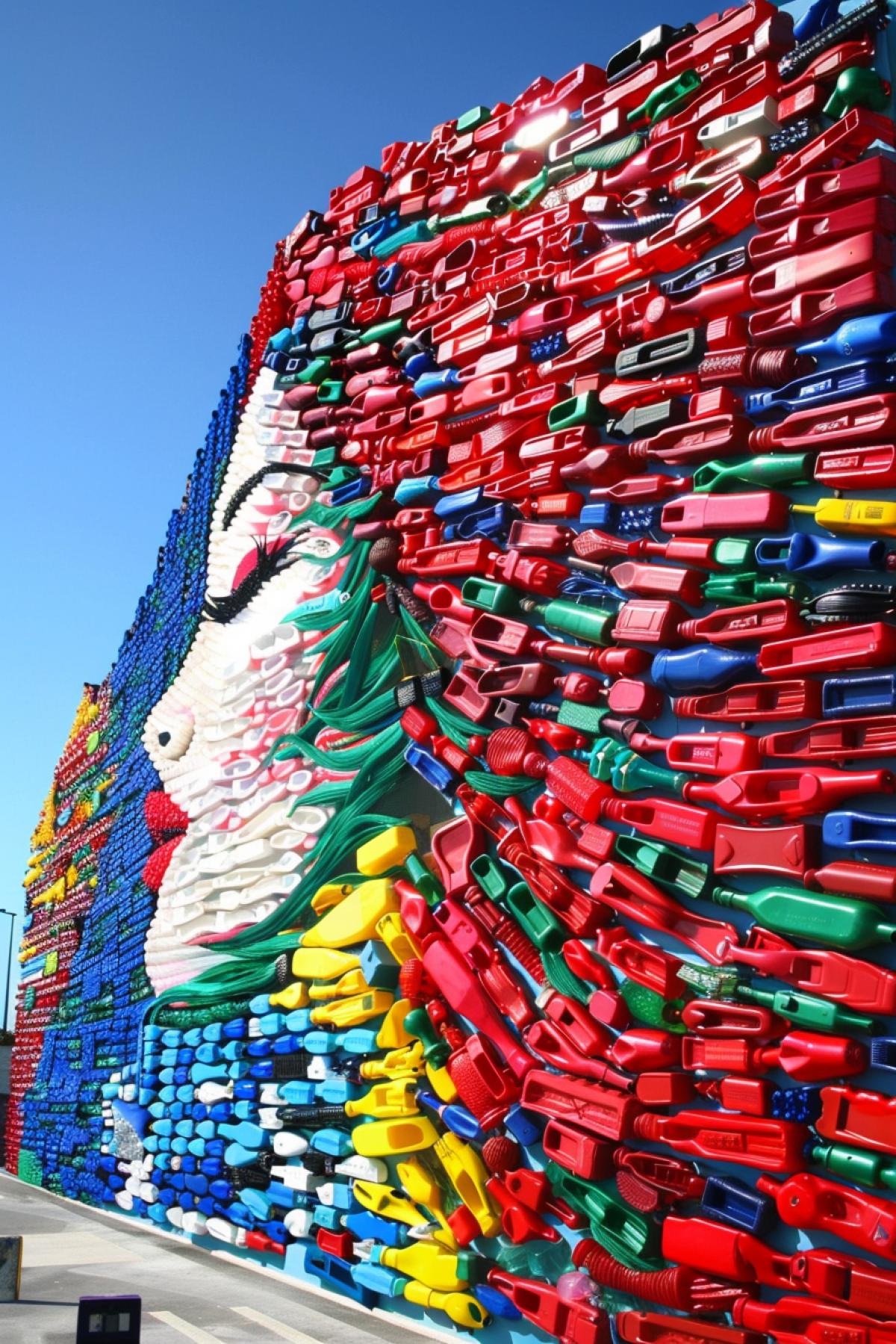 Sculpture made from trash, contemporary art