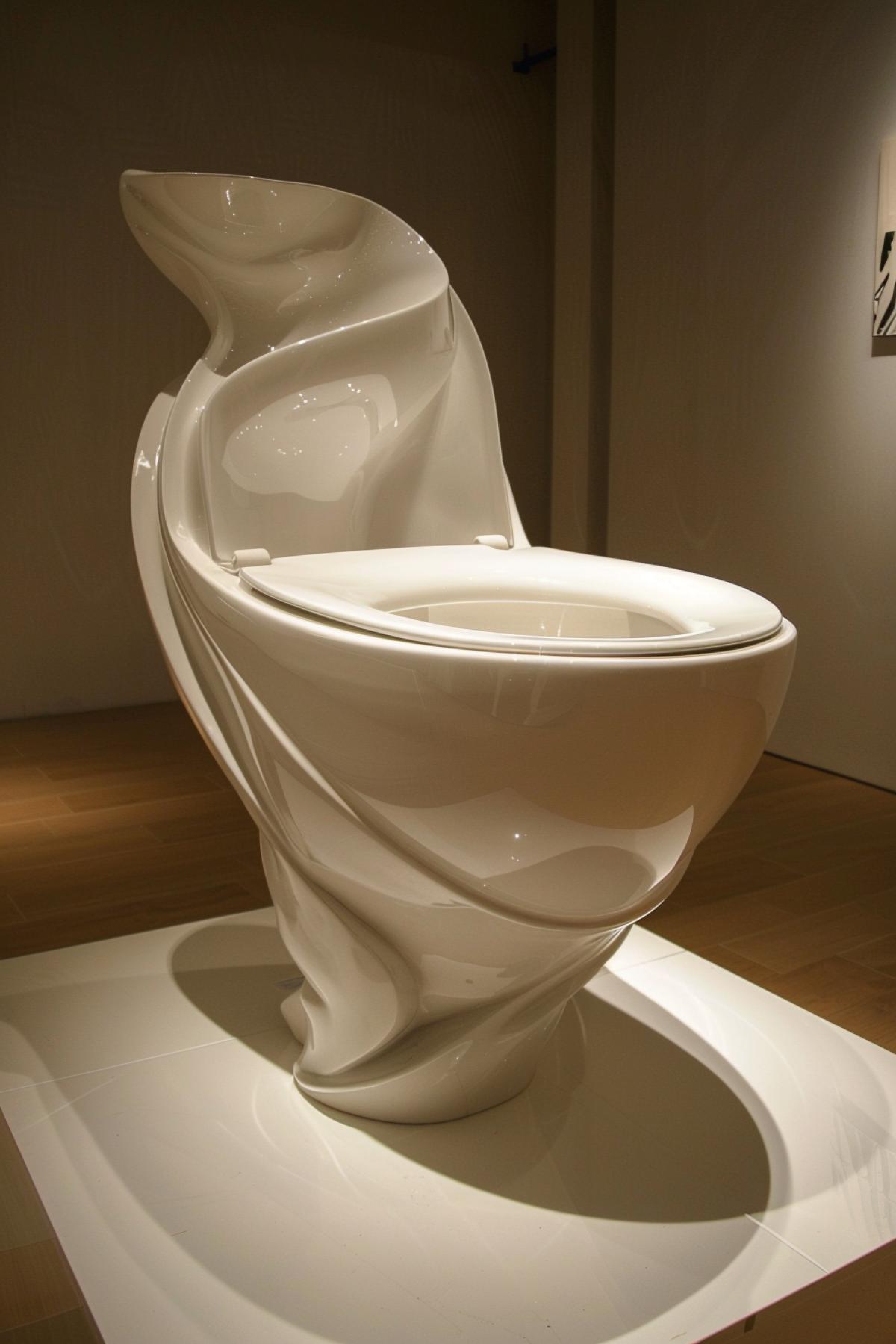 Creative art-object Toilet bowl at the exhibition of modern art