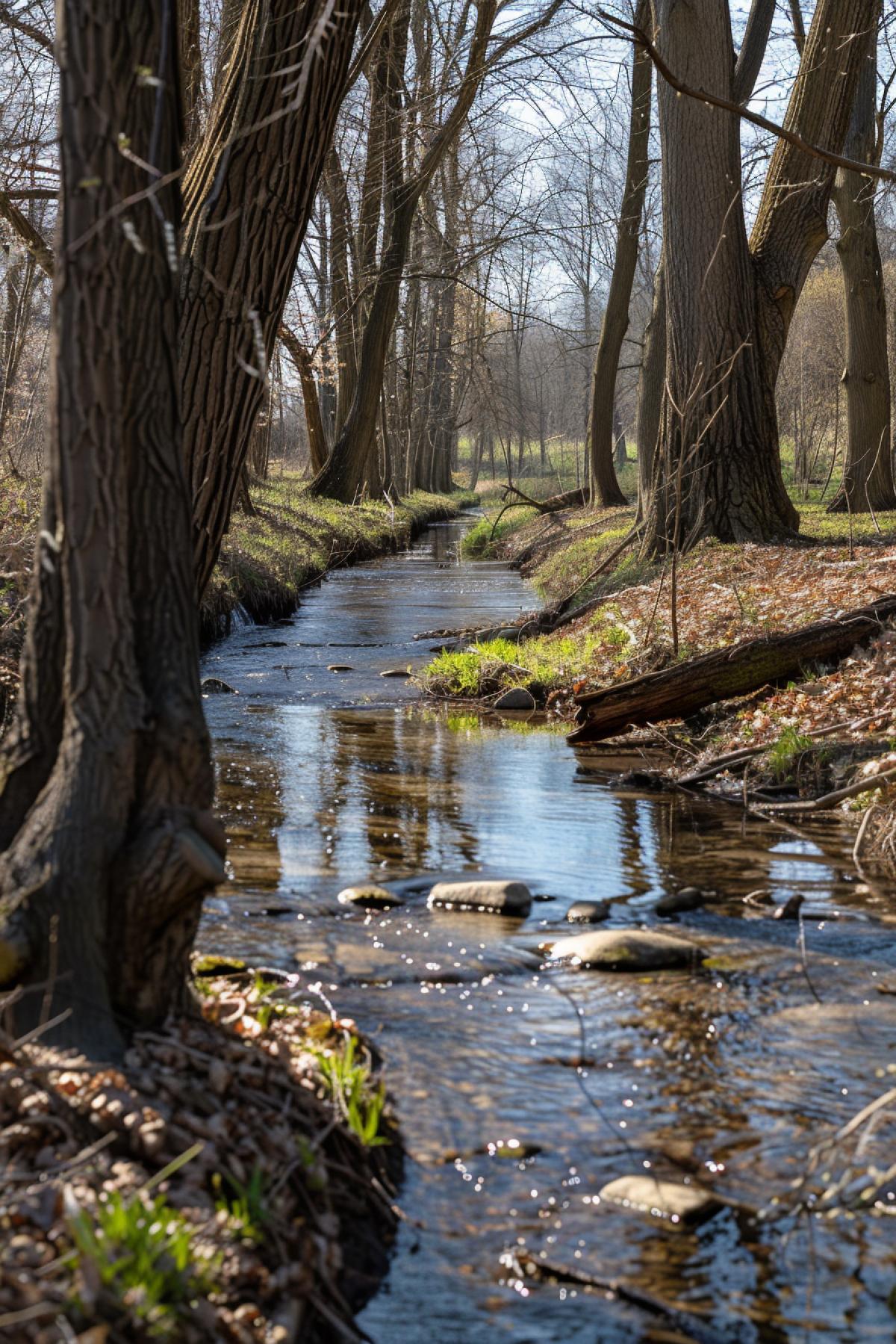 Spring, stream, feeling of love, feeling of something new, buds on the trees
