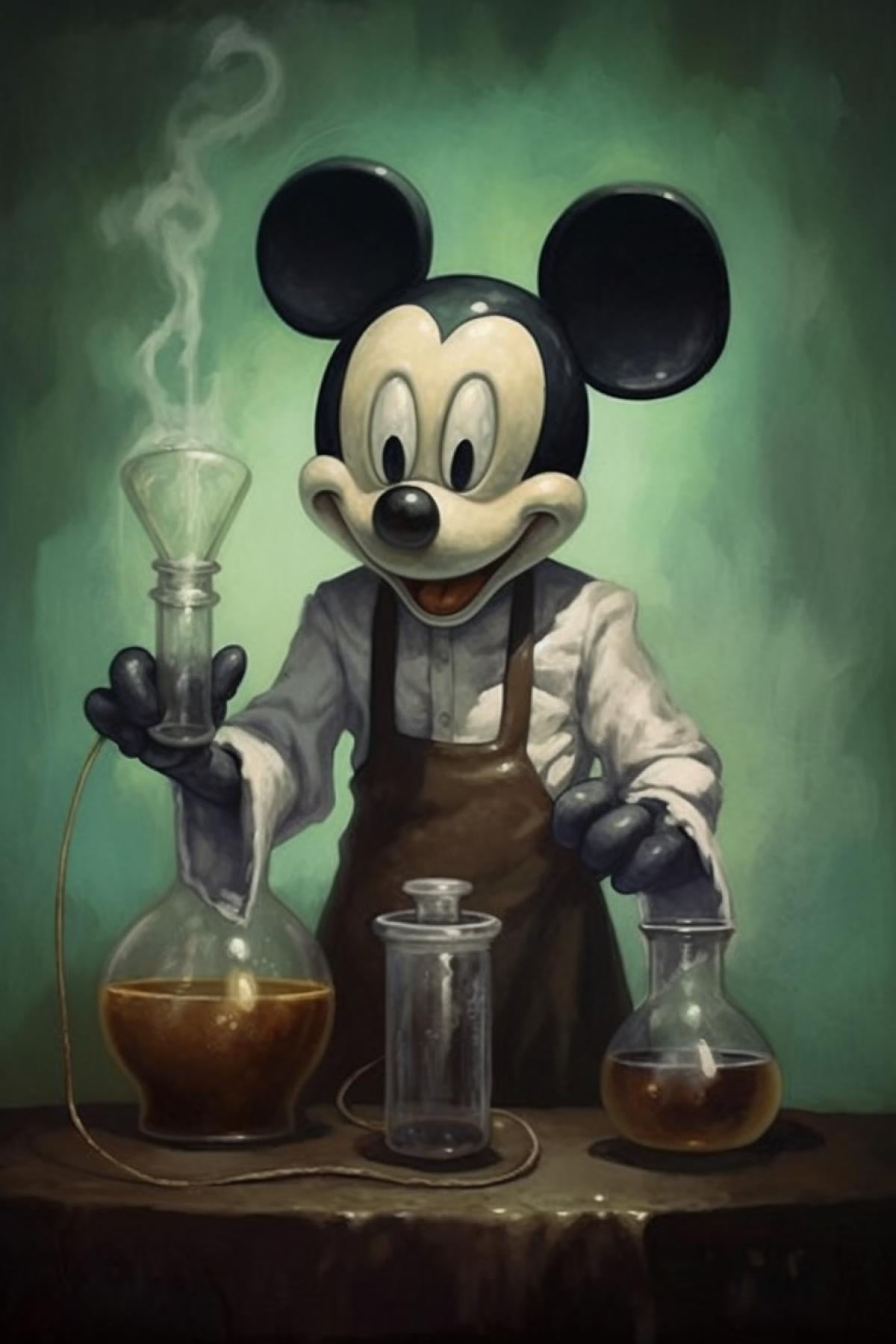 Sinister chemical villain in the darkness, Disney style