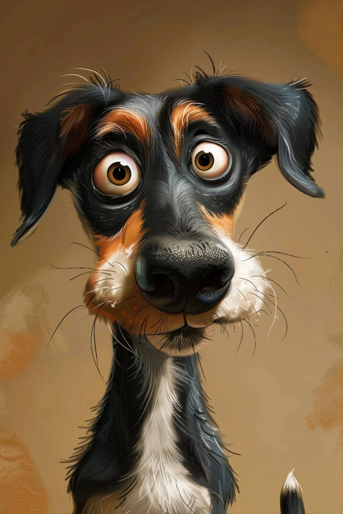Dog extreme caricature