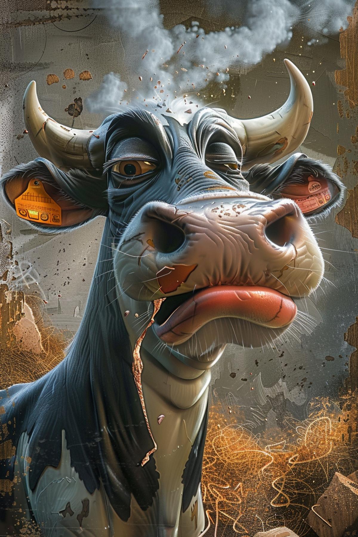 Cow extreme caricature