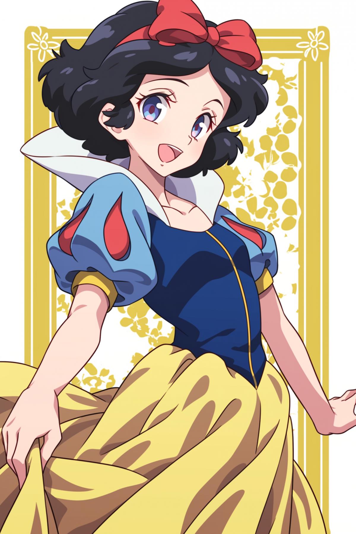 Disneys Snow White in 90s anime style.