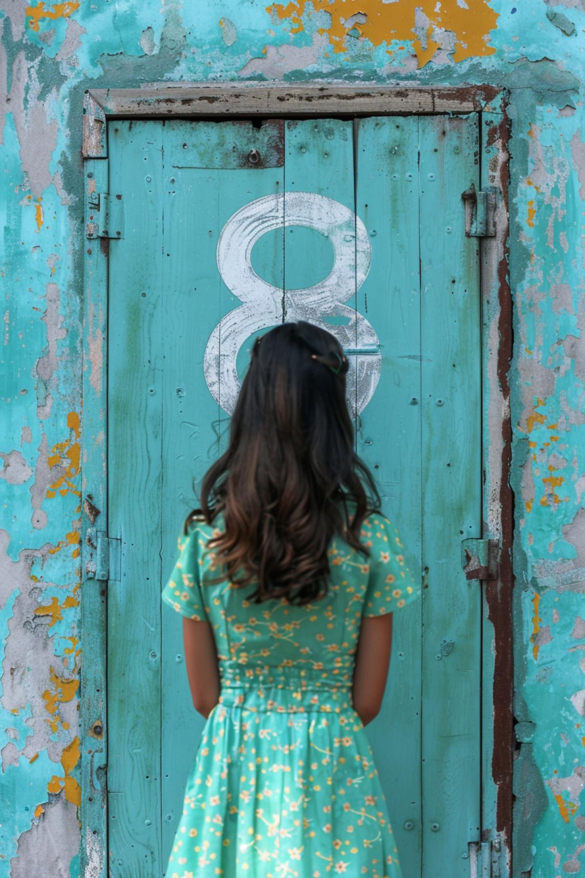 Number 8 in the form of a girl