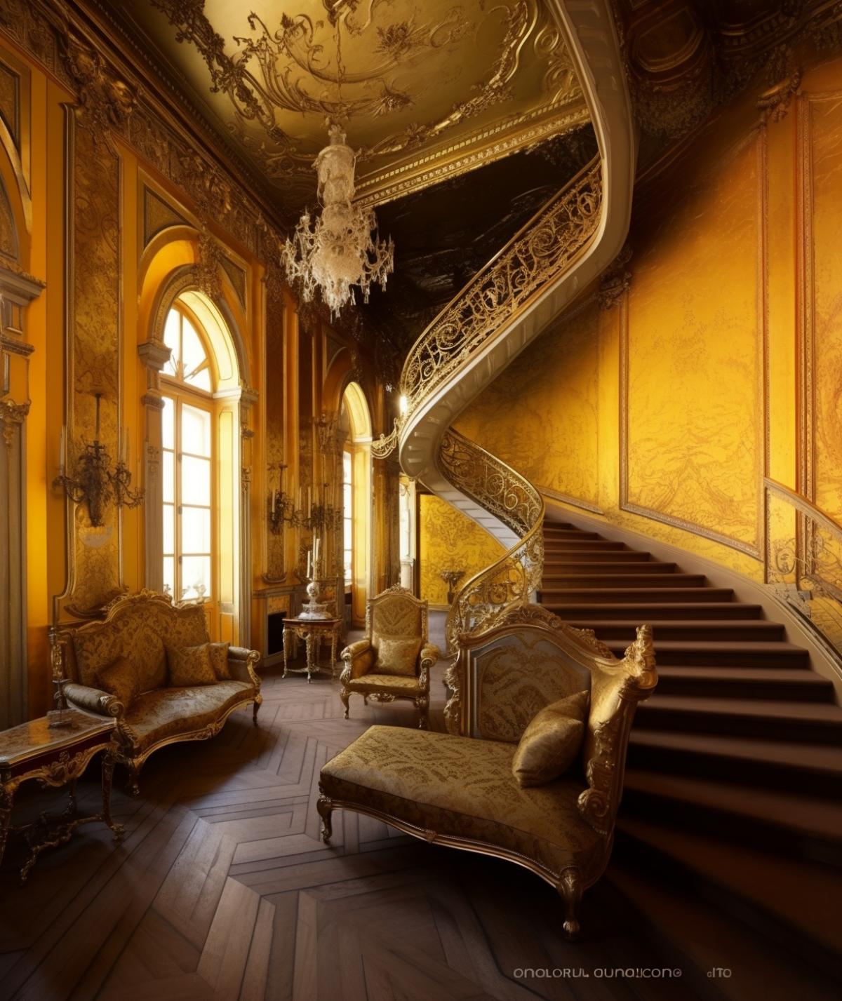 rich interior, gilding shines in the rays of the sun
