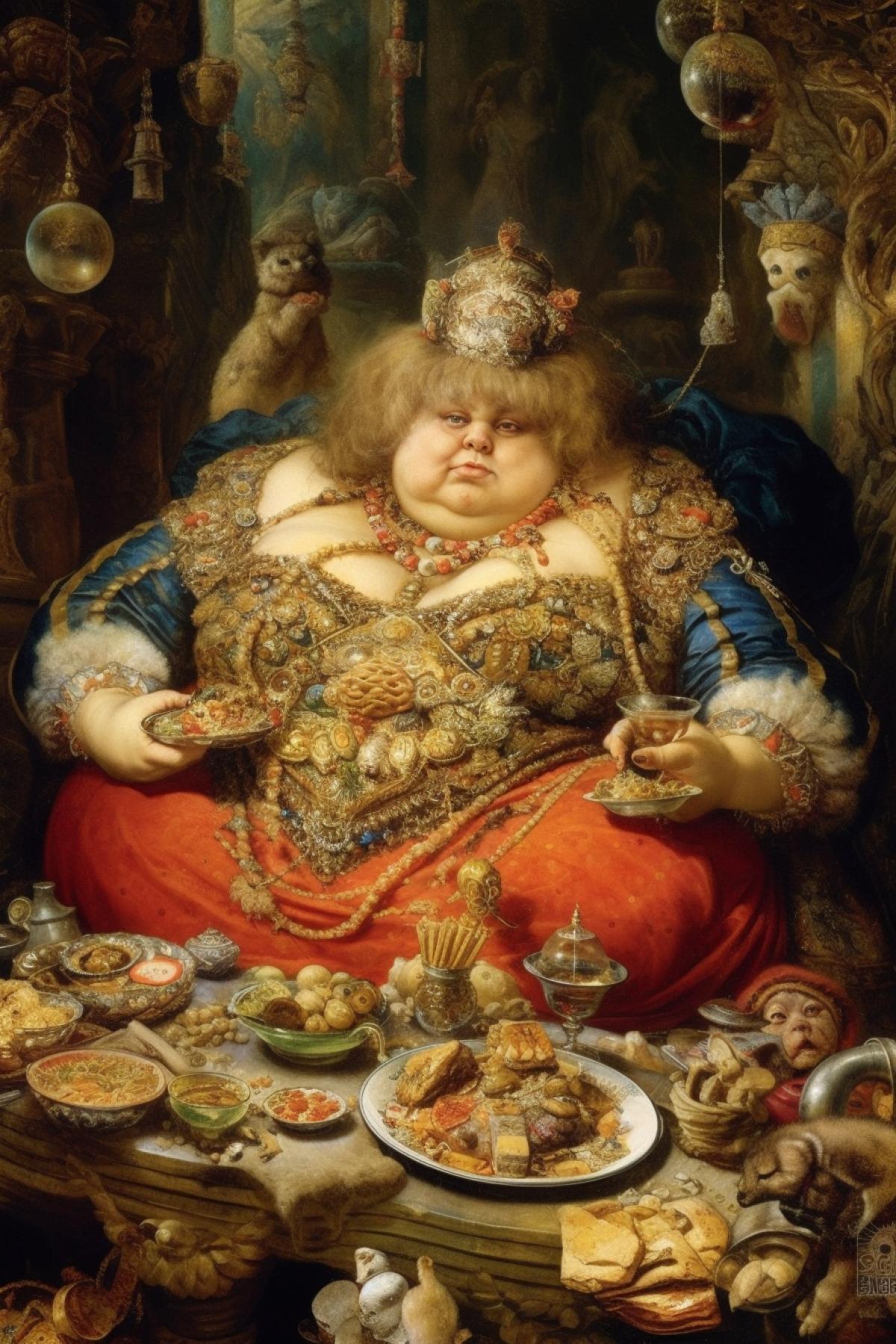 The wife of an oligarch, very rich and in poor taste.