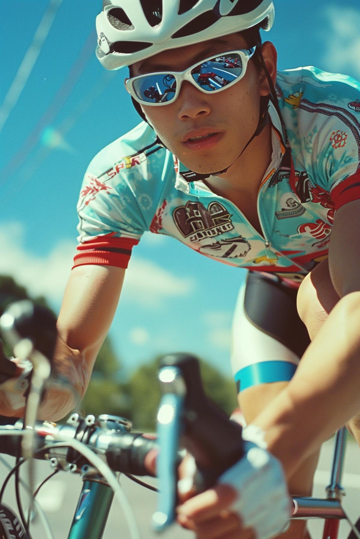 Cyclist on a racing bike, future, fujifilm, fujicolor c200, depth of field