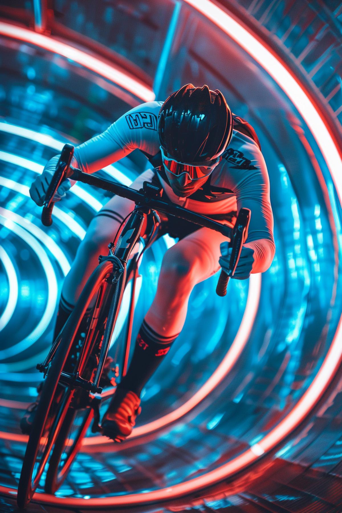 Against the backdrop of a time hole, a cyclist, dressed in a stylized retro suit, rushes through a time vortex. His task is to preserve the timeline, correct the mistakes of the past and prevent the catastrophe of the future. In this race, he is not just a racer, but also a keeper of time, fighting for the fate of the whole world.