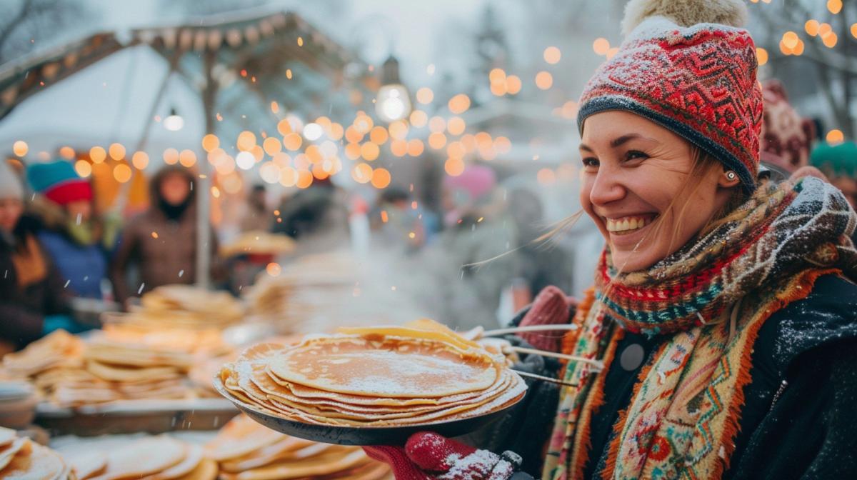 Maslenitsa, pancakes, joy, happy people