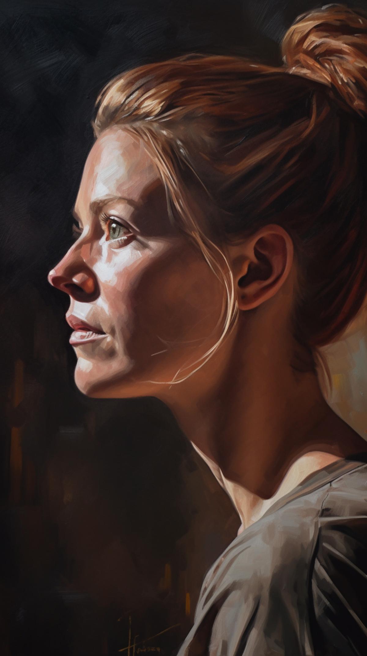 courageous art portrait in profile
