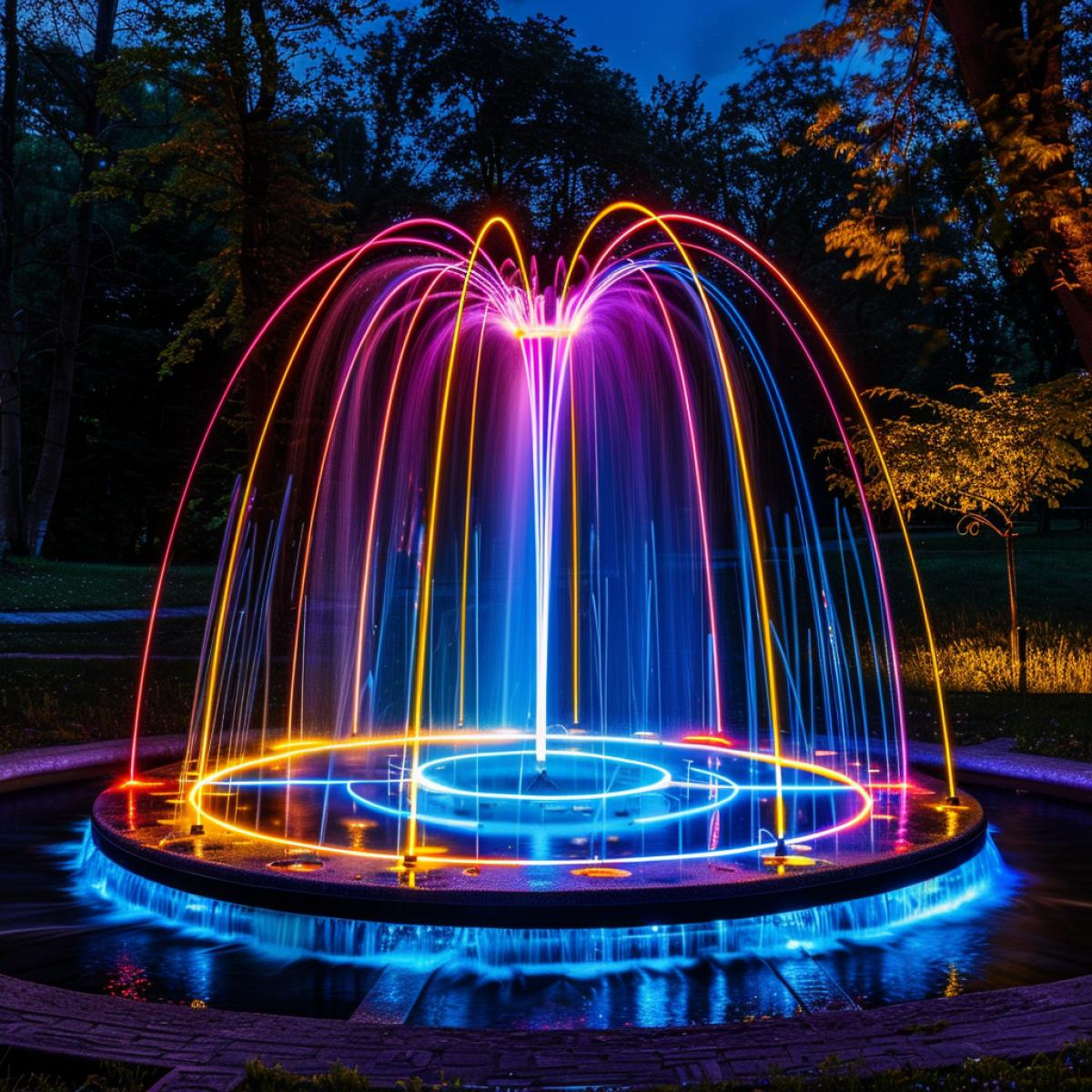 fountain neon light