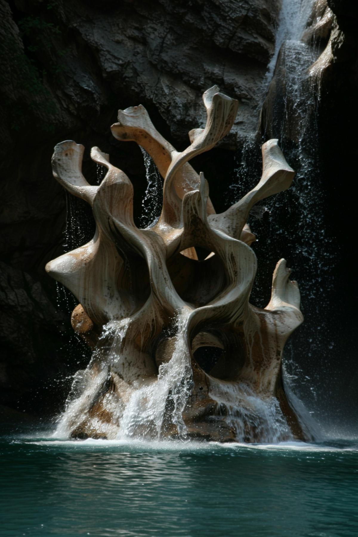 Very beautiful Fountain, water, rock, melody, dance,