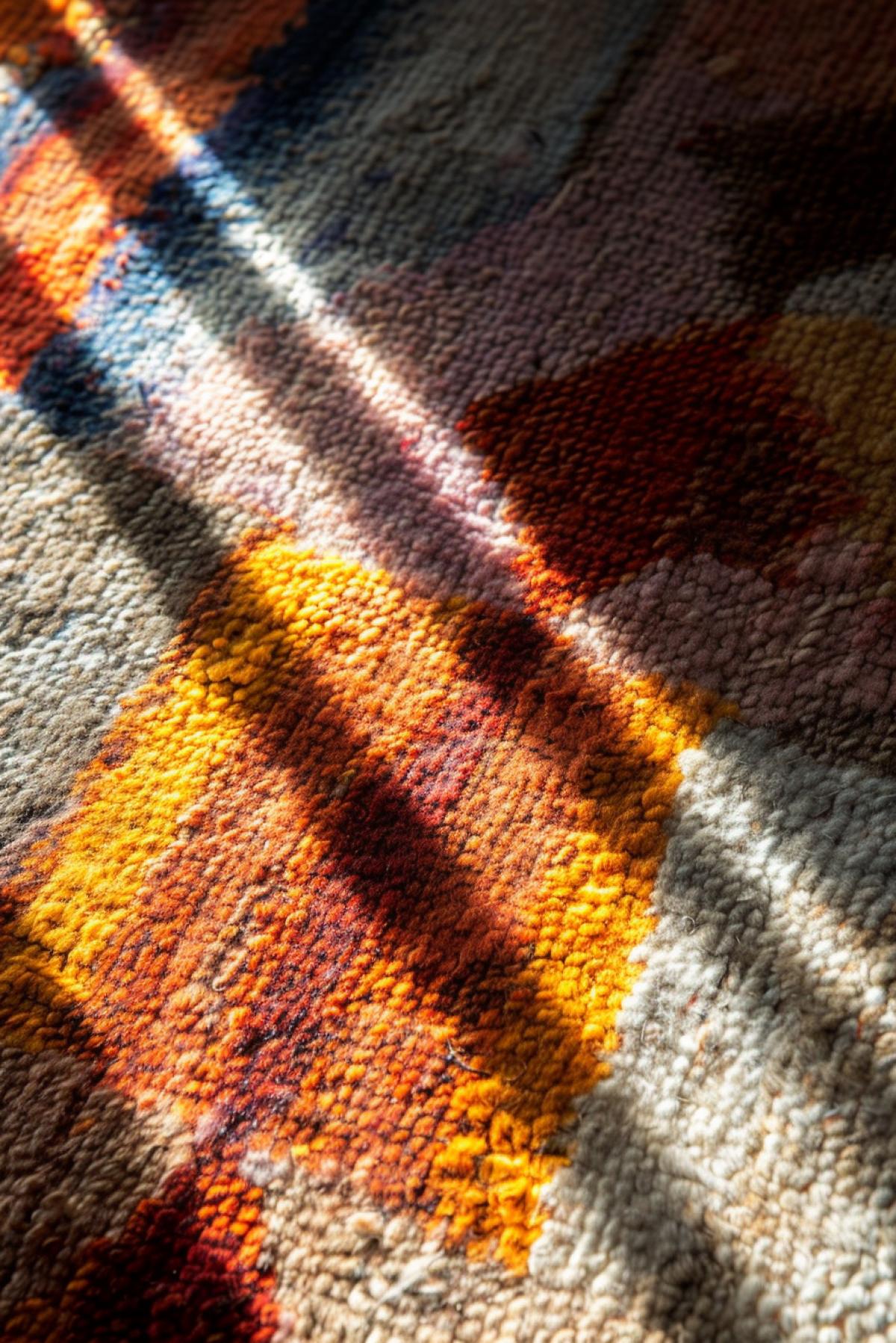 Play of light and shadow on a wool surface