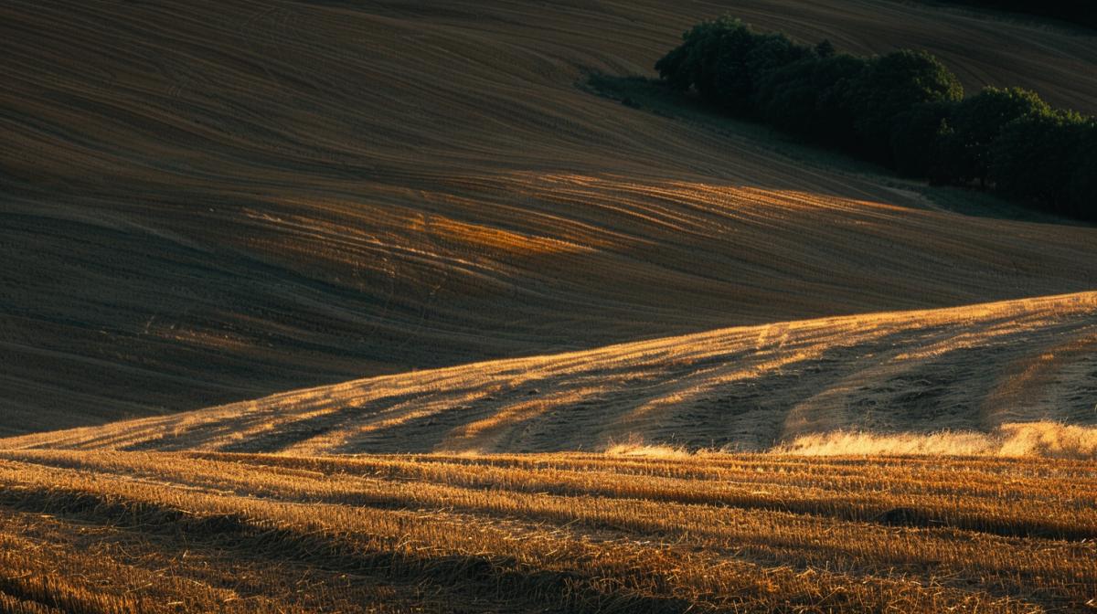Light and shadow in the expanses of stubble
