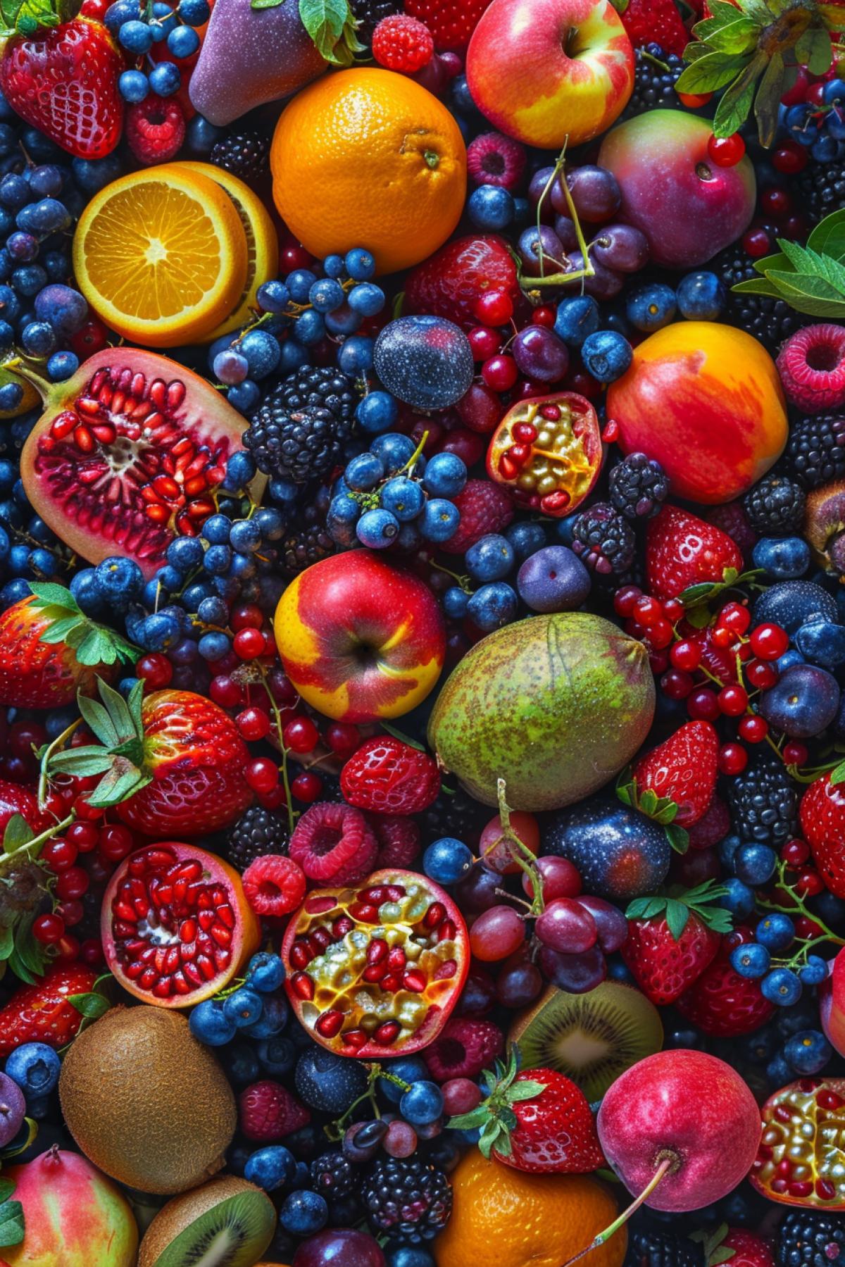 Tablecloth made of fruits and berries, holiday, psychedelic