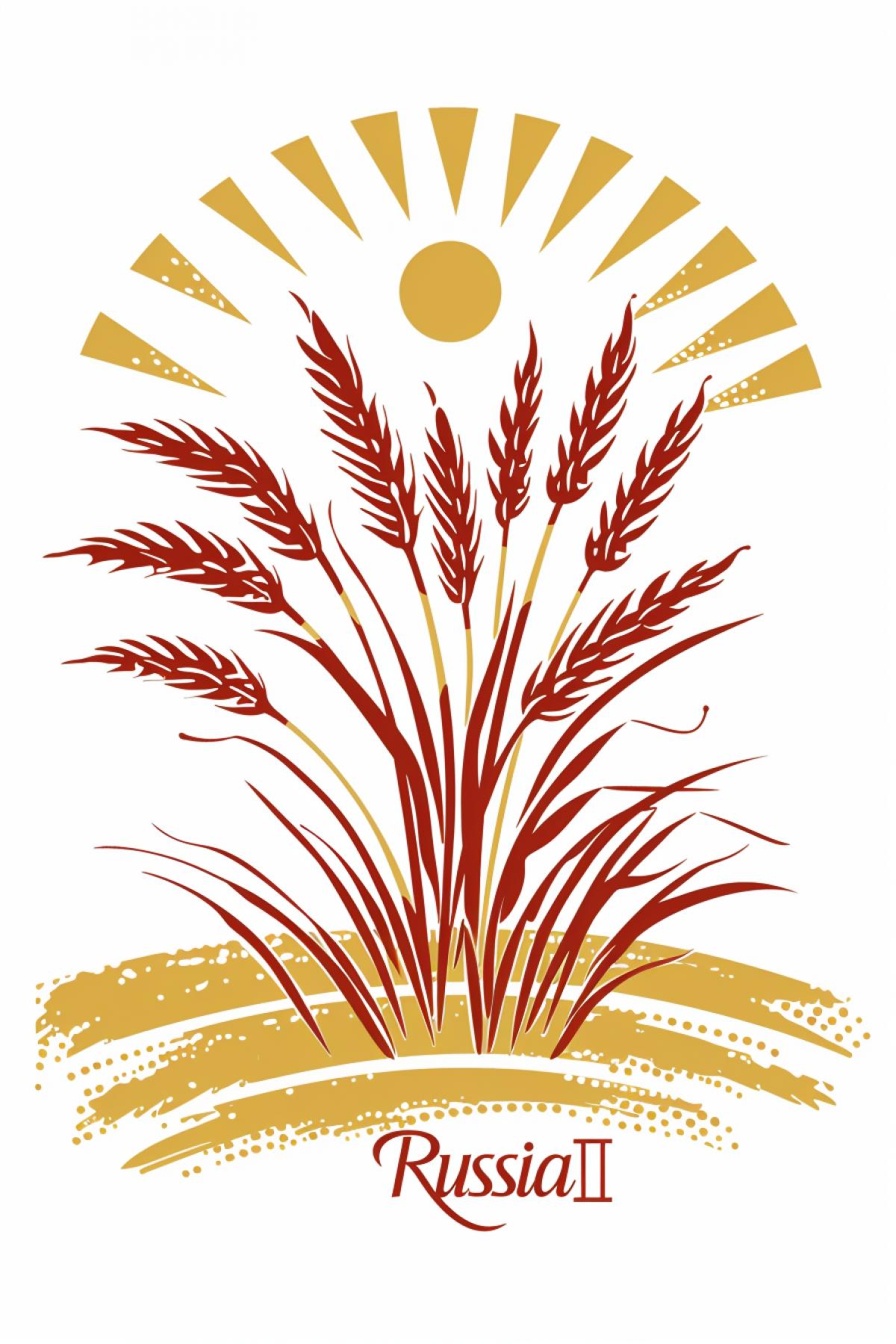 Logo, rye, field, \"Russia\", sun, ray of sunshine