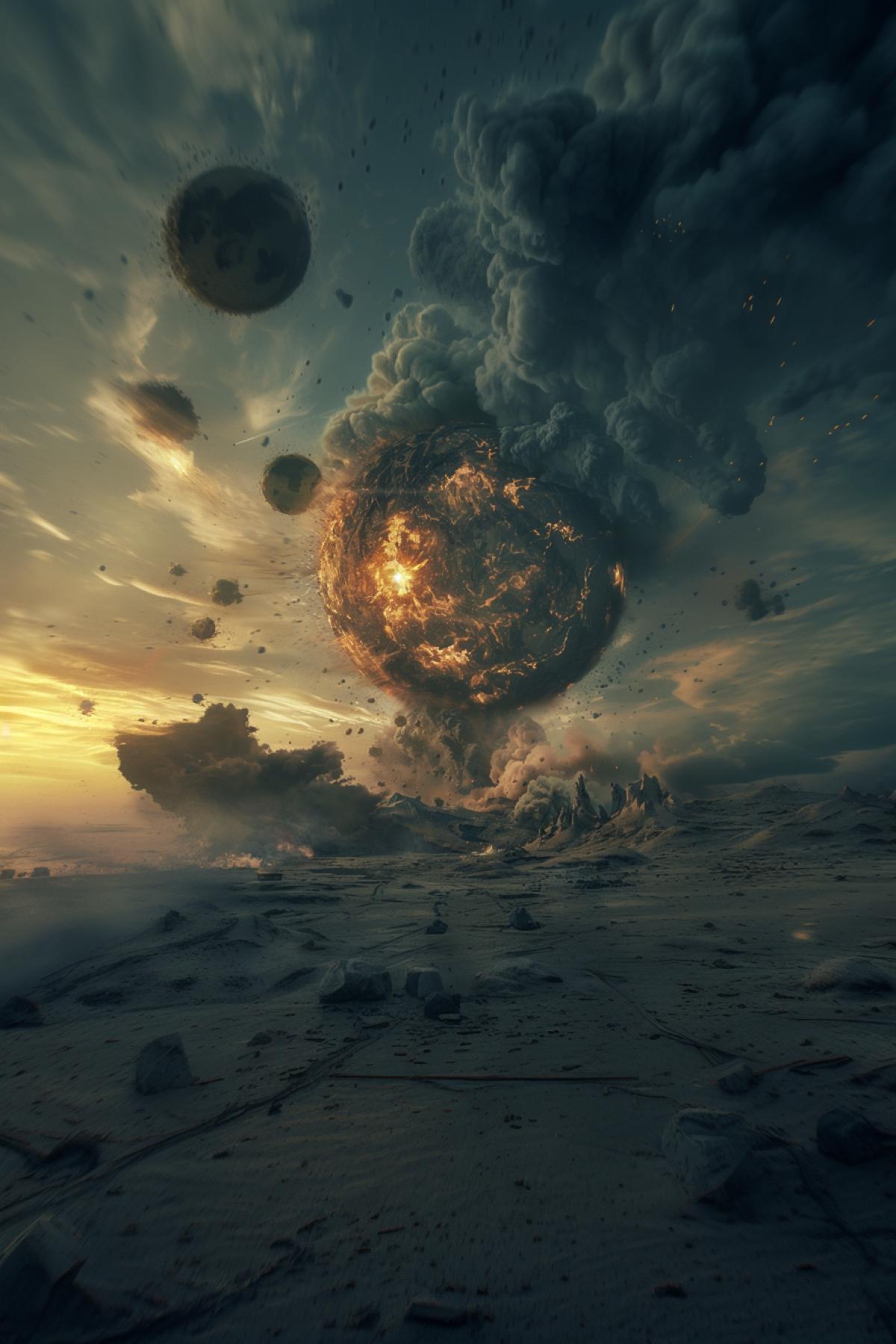 Another planet, an explosion, and, in the style of director Tim Burton, the afterlife