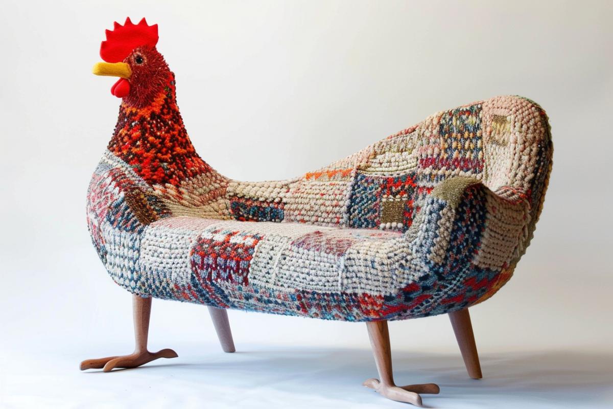 Sofa on chicken legs