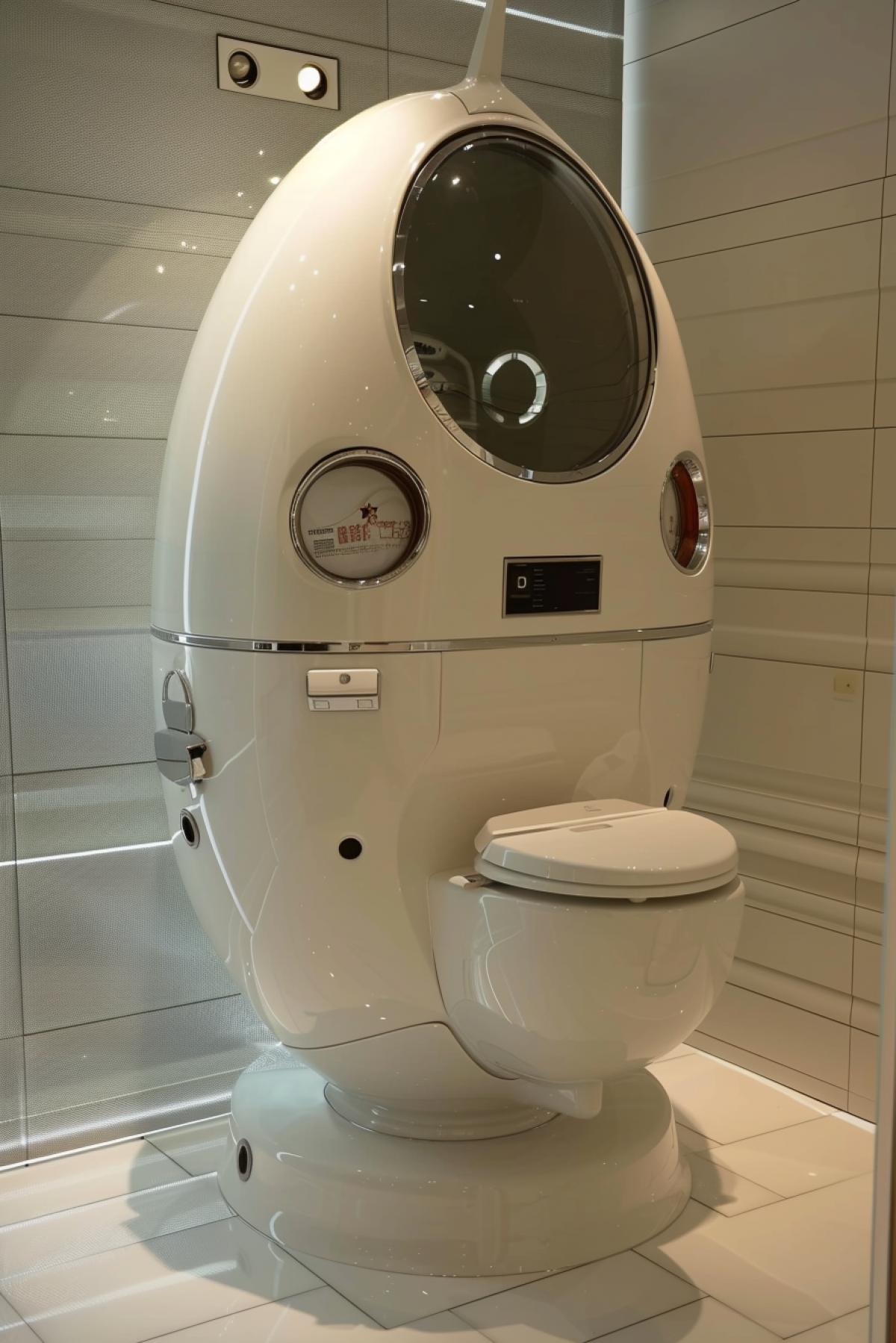 Toilet in the shape of a spaceship