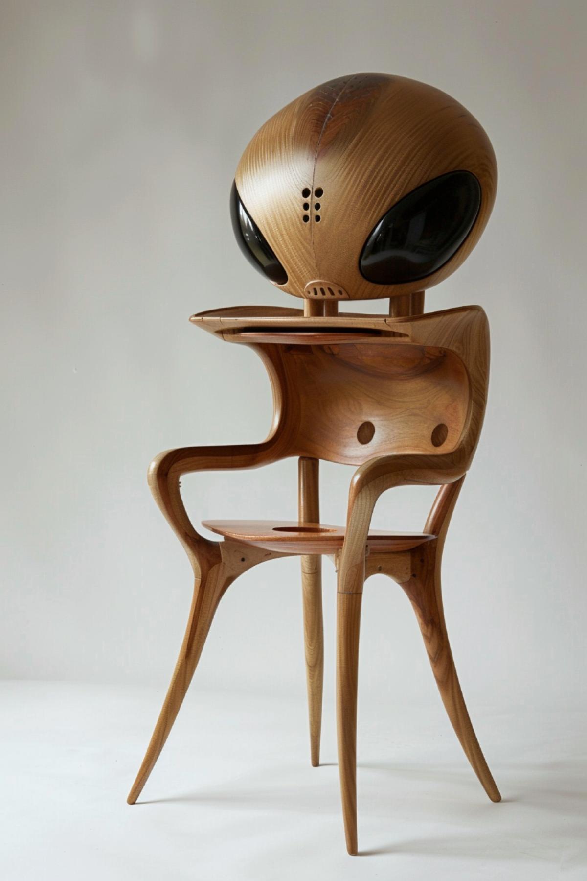 Imagine yourself as a furniture designer. Create a designer alien kit with quirks