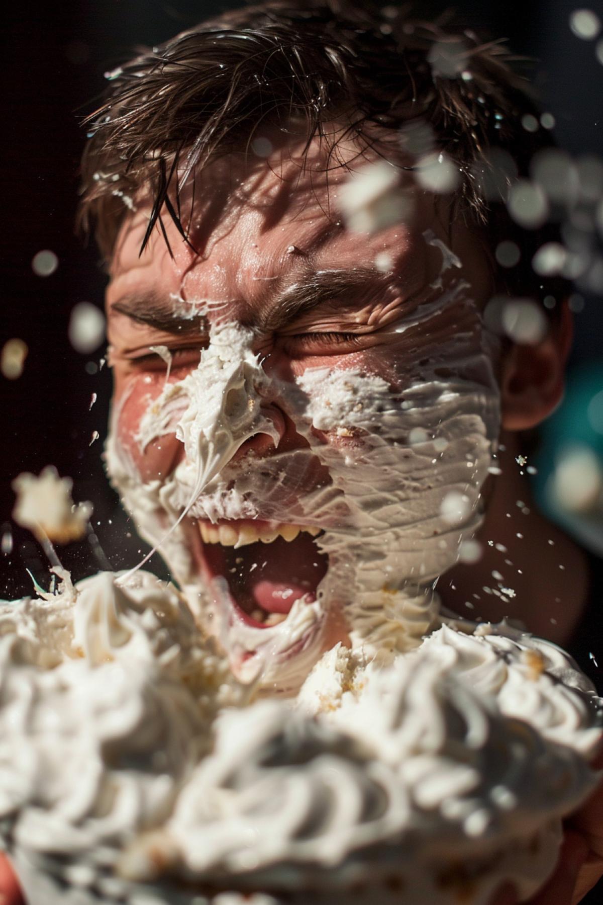 Cake in face prank