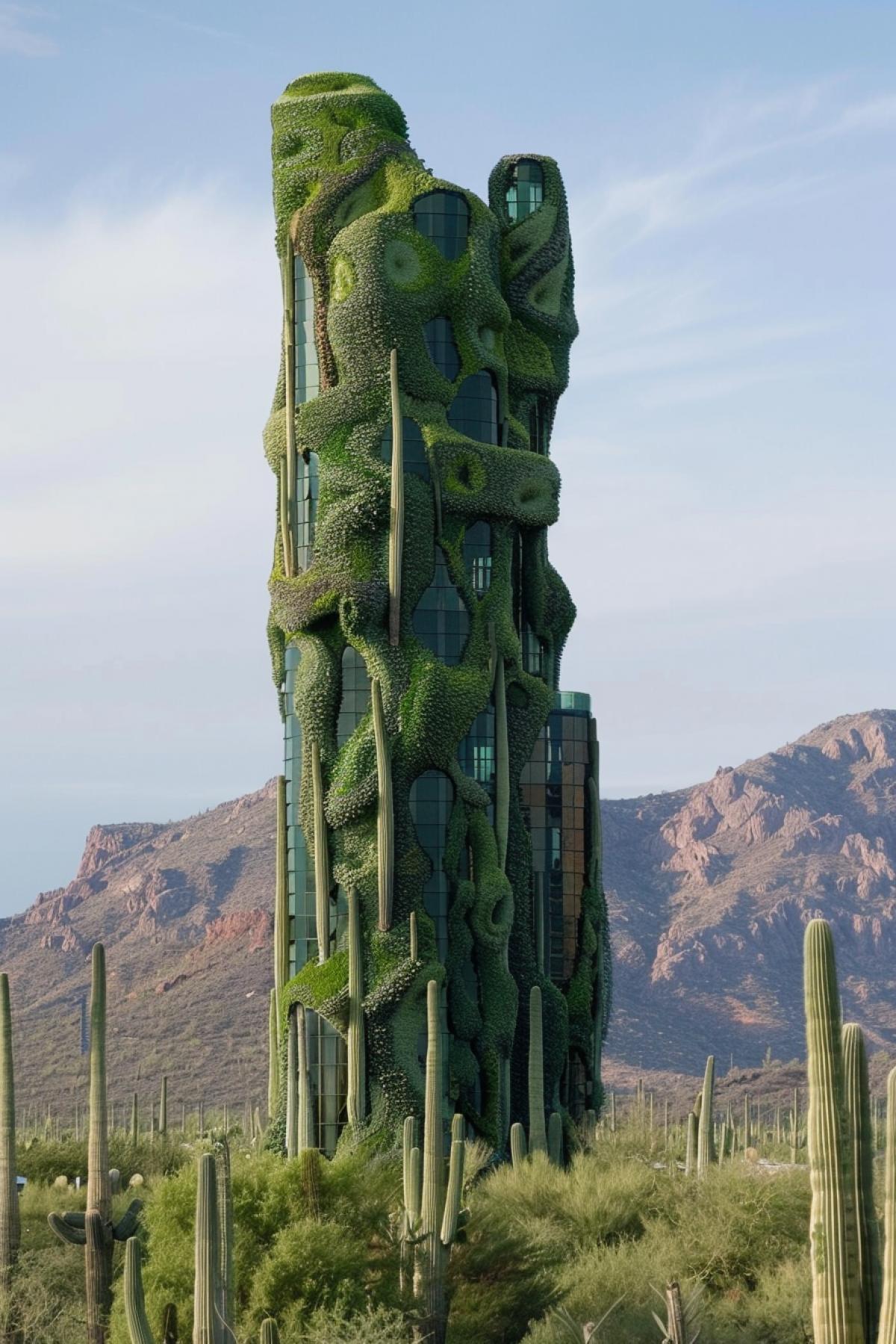 Skyscraper made of cacti