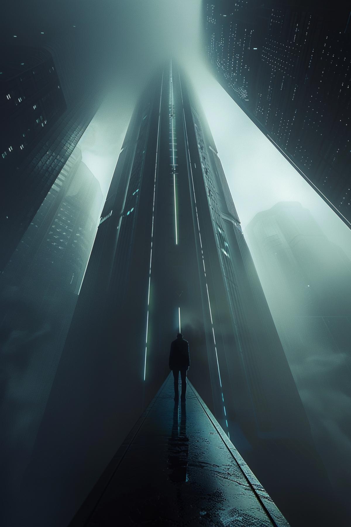 Skyscraper, futuristic, fantastic, unreal, creative design, ambitiously, deus ex style, atmospheric, another world